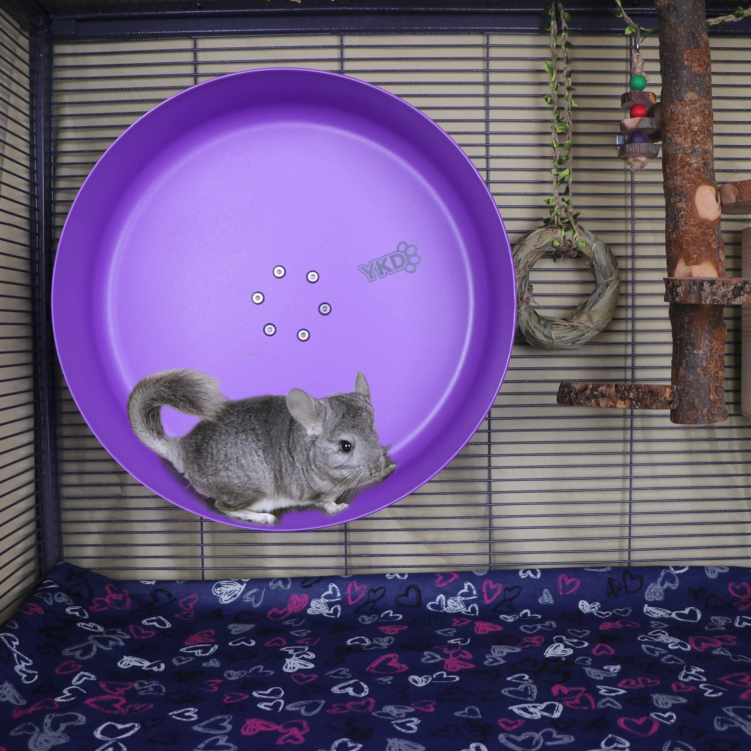 15'' Aluminum Alloy Chinchilla Exercise Wheels - Large Small Animals Running Wheels For Chinchilla Syria Hamsters Fancy Rats Hed