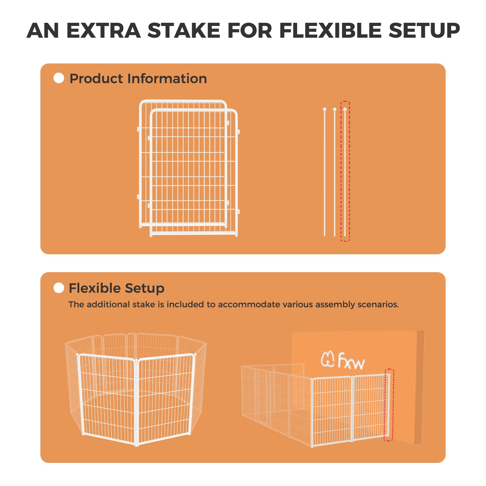 Fxw Homeplus Dog Playpen For Indoor Use - Stress-Free And Safe Play, Heavy Duty 40 Inch 2 Panels Dog Pen For Medium And Large Do