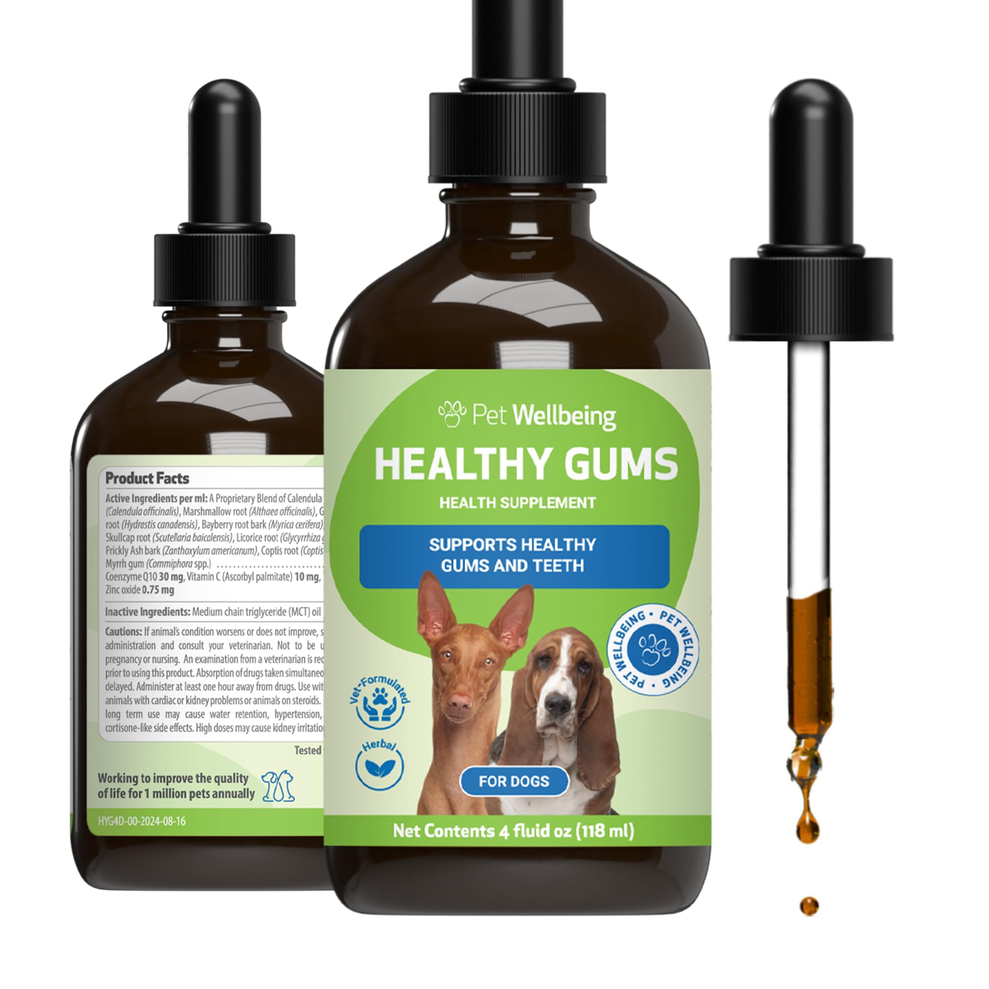 Pet Wellbeing Healthy Gums for Dogs - Gums & Dental Health, Oral Care, Healthy Breath, Coenzyme Q10, Zinc Oxide, Calendula, Mars