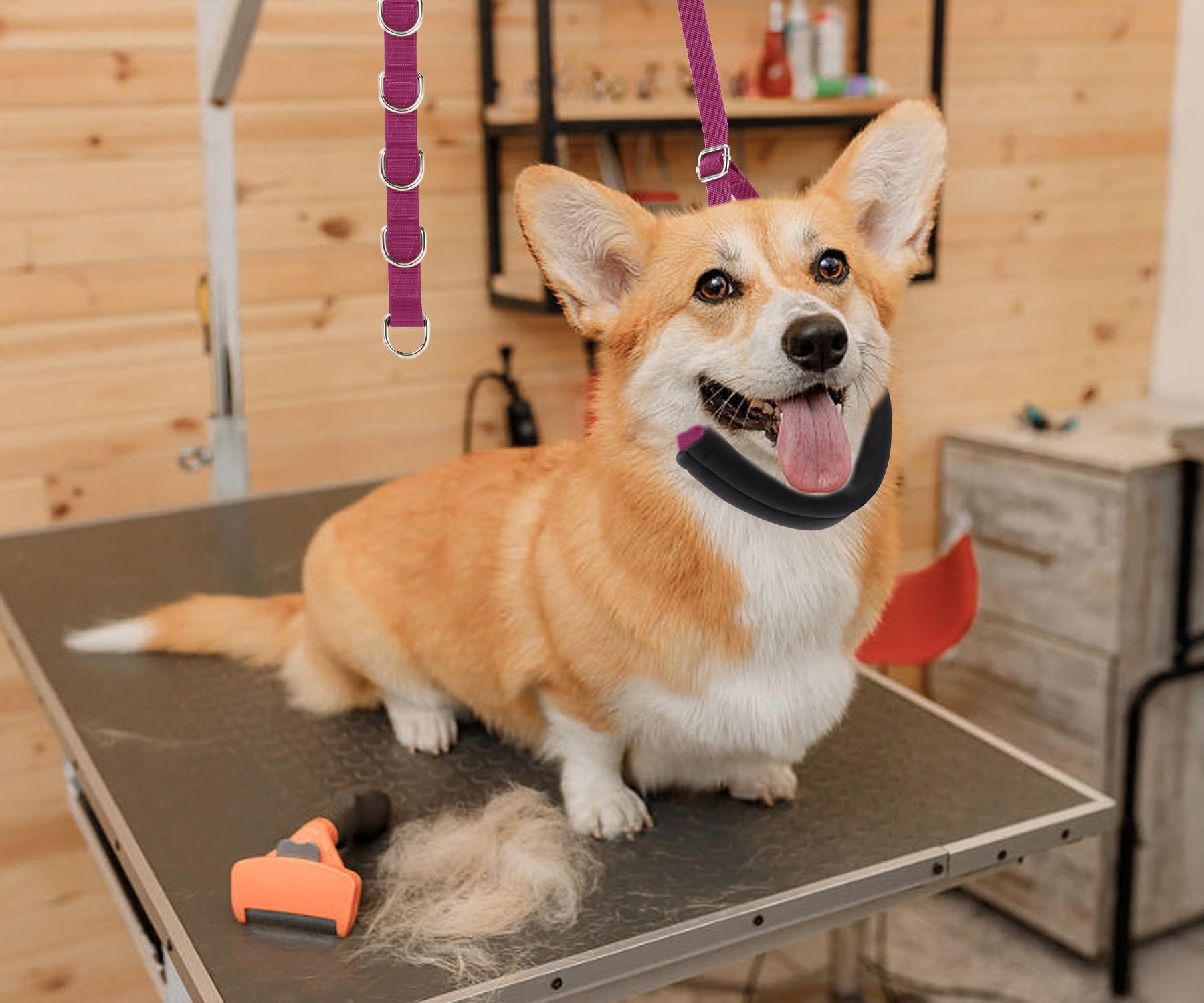 Dog Grooming Belly Straps Hot Pink Pet Grooming Supplies 3 Sets Professional Dogs Belly Band Pets Dogs Groomer Extension Strap T