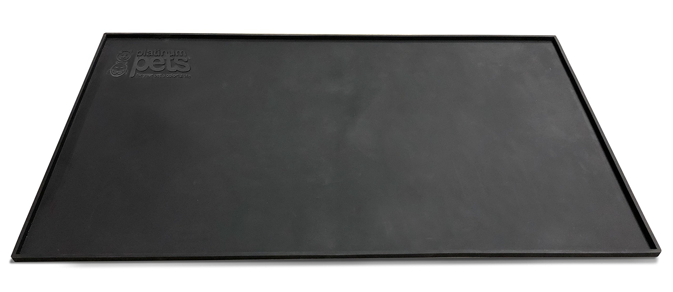 Platinum Pets Food & Water Heavy-Duty Feeding Mat, Black