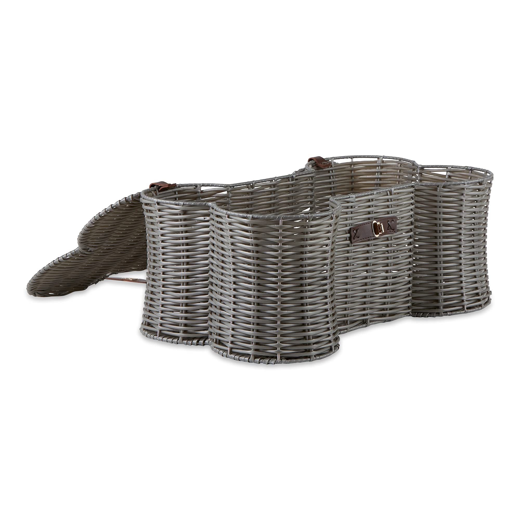 Bone Dry Pet Storage Collection Toy Basket, Small, 17.5x11x7.5, Gray Plastic Wicker