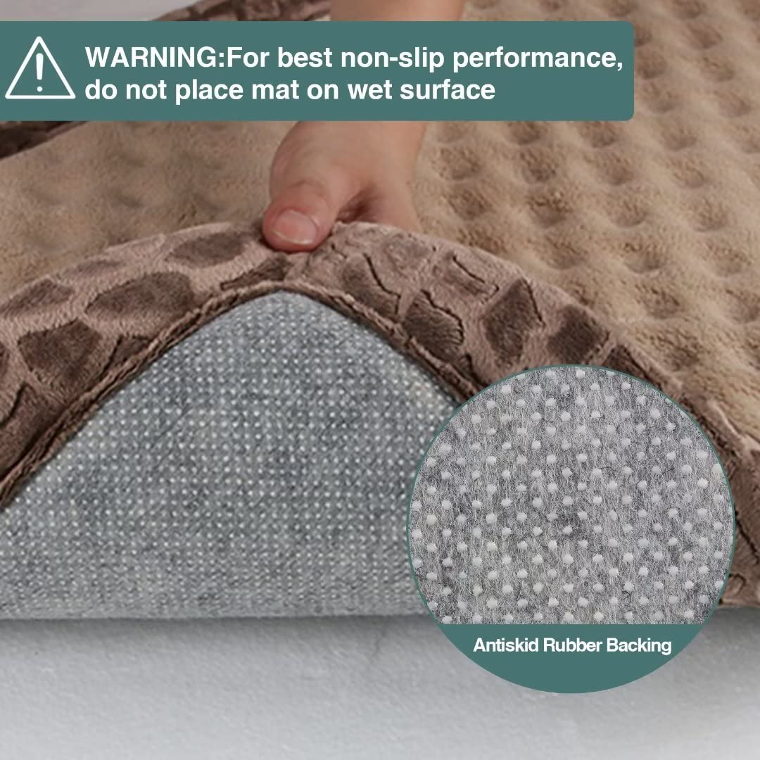 Pagged 30 Inch Dog Crate Bed Kennel Mat Indoor Cage Pad Medium Small Flat Thin Memory Foam Doggy Beds Washable Anti Slip Brown P