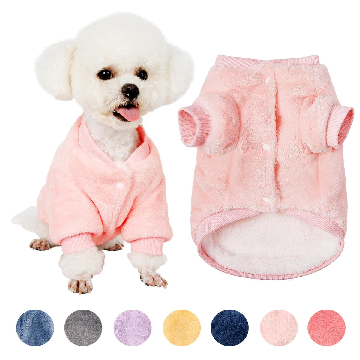 Dog Sweater, Pack Of 2 Or 3, Dog Clothes, Dog Coat, Dog Jacket For Small Or Medium Dogs Boy Or Girl, Ultra Soft And Warm Cat Pet Sweaters (Pink, X-Small)