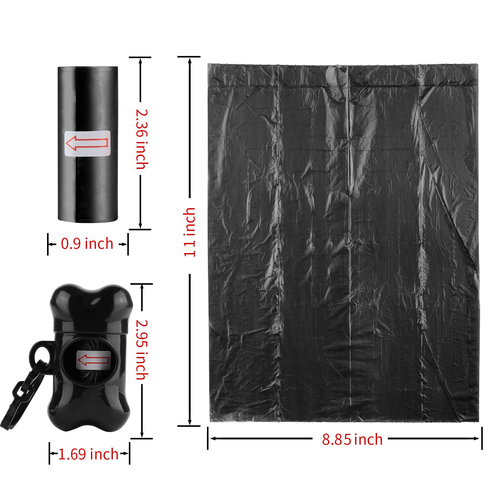 Arroyner 5 Pack Bone Shaped Poop Bag Dispenser Pet Waste Disposal Bag Dispenser (Random Color)