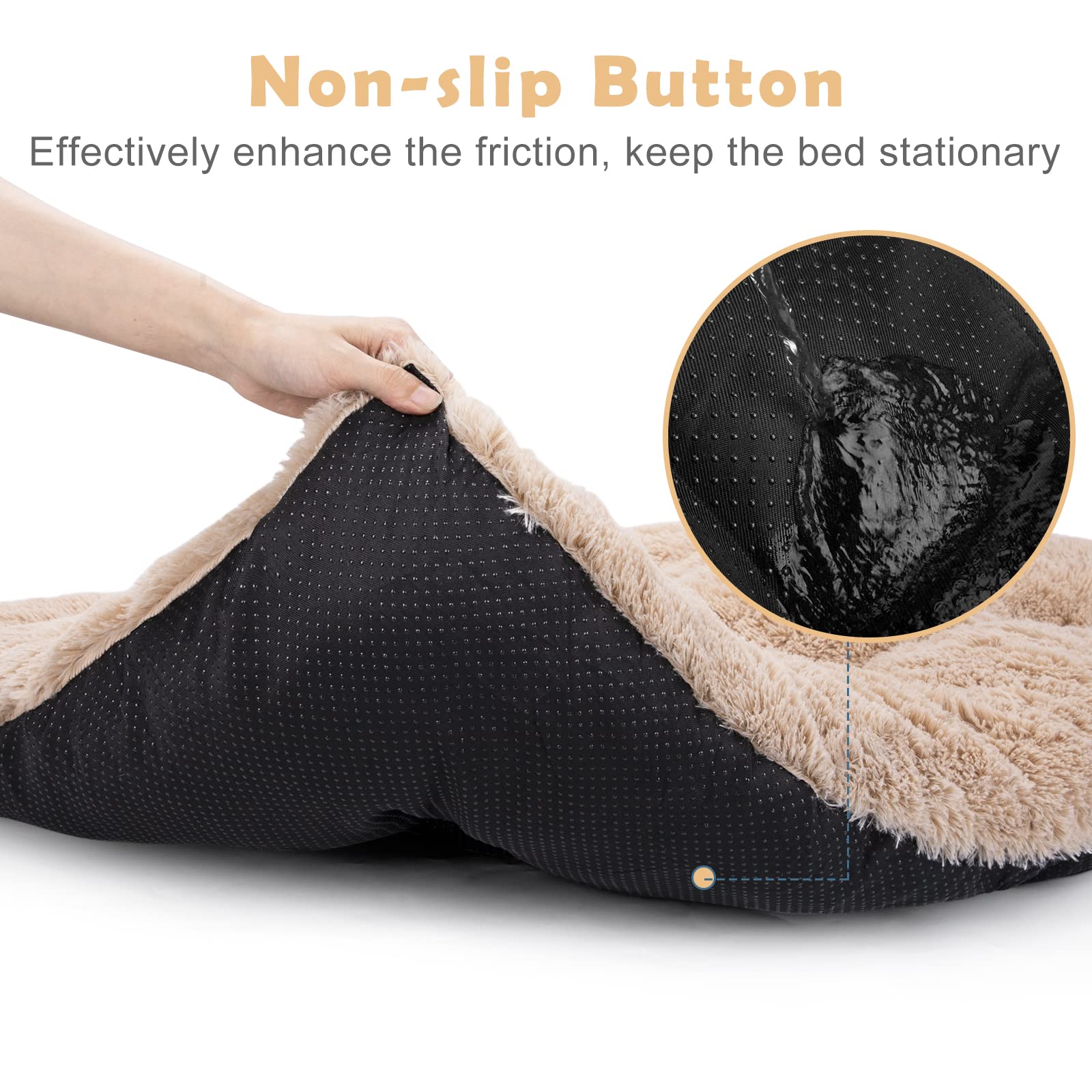 Joejoy Large Dog Bed Crate Pad, Ultra Soft Calming Dog Crate Bed Washable Anti-Slip Kennel Crate Mat For Large Medium Small Dogs