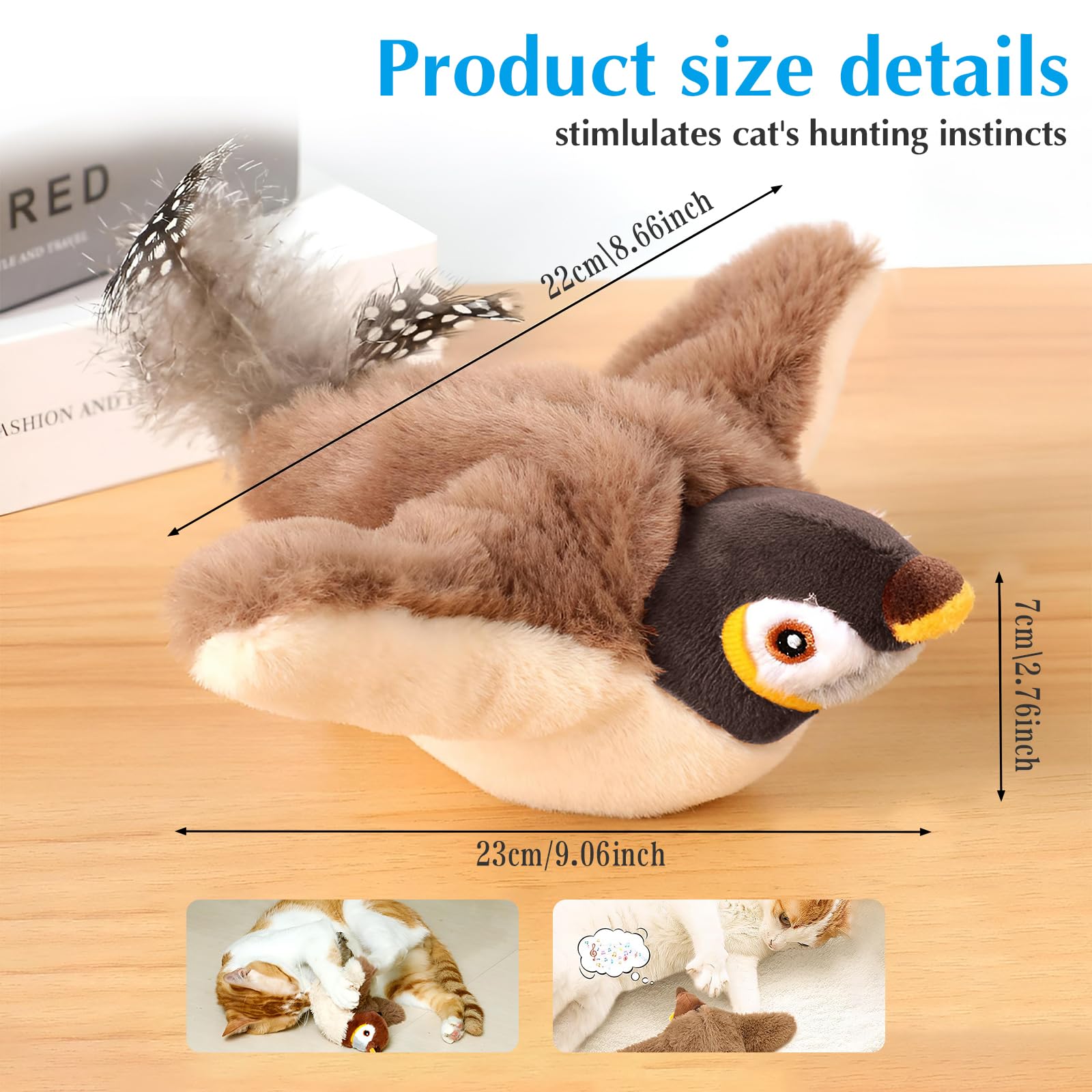 Flying Bird Cat Toy, Interactive Chirping Toy, 2025 New Interactive Toy, Flying Toys For Indoor Cats, Toy For Cats, Cat Toy Bird