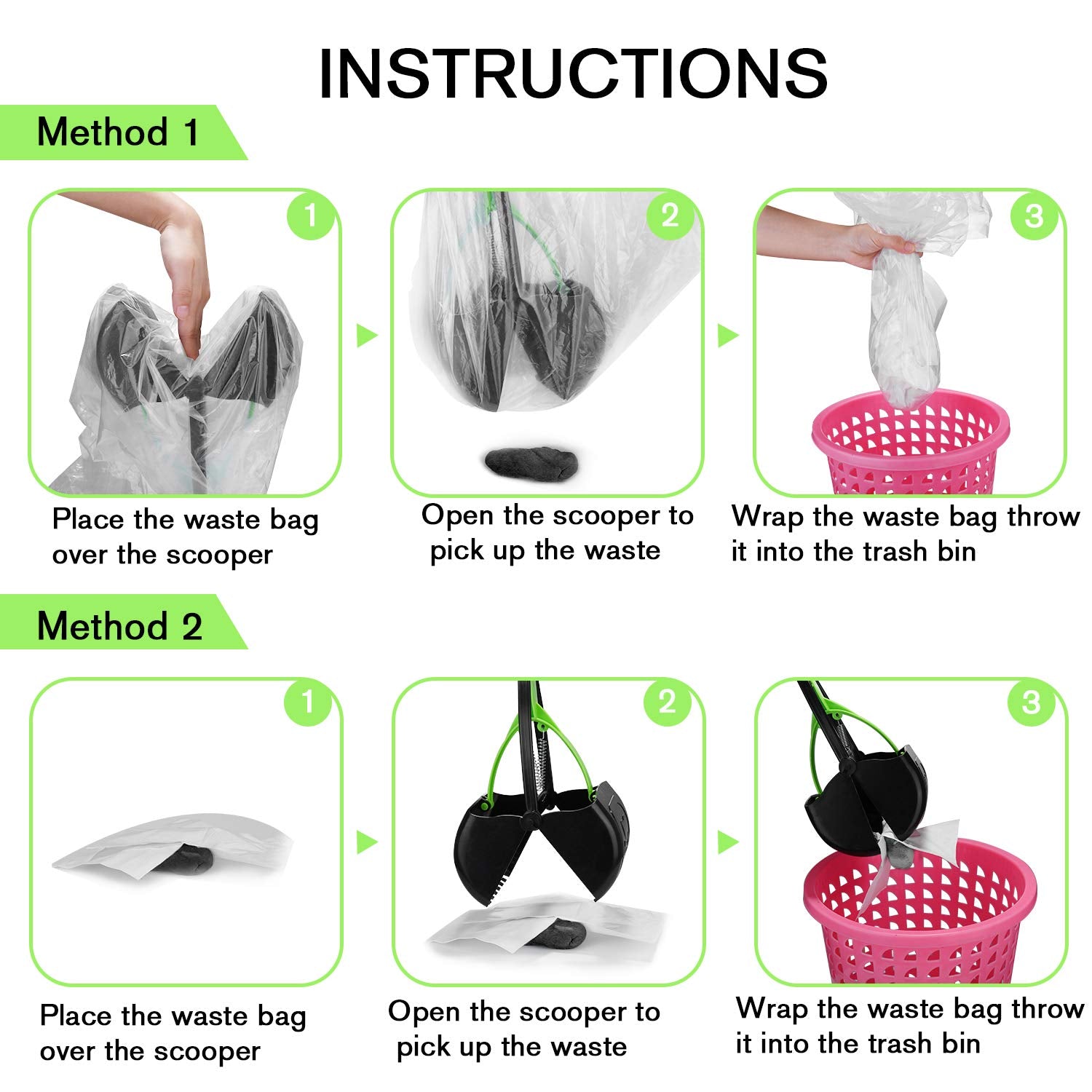 Timingila Pooper Scooper 28' Long Handle Portable Pet Poop Scooper For Large And Small Dogs,High Strength Material And Durable Spring,Great For Lawns, Grass, Dirt, Gravel