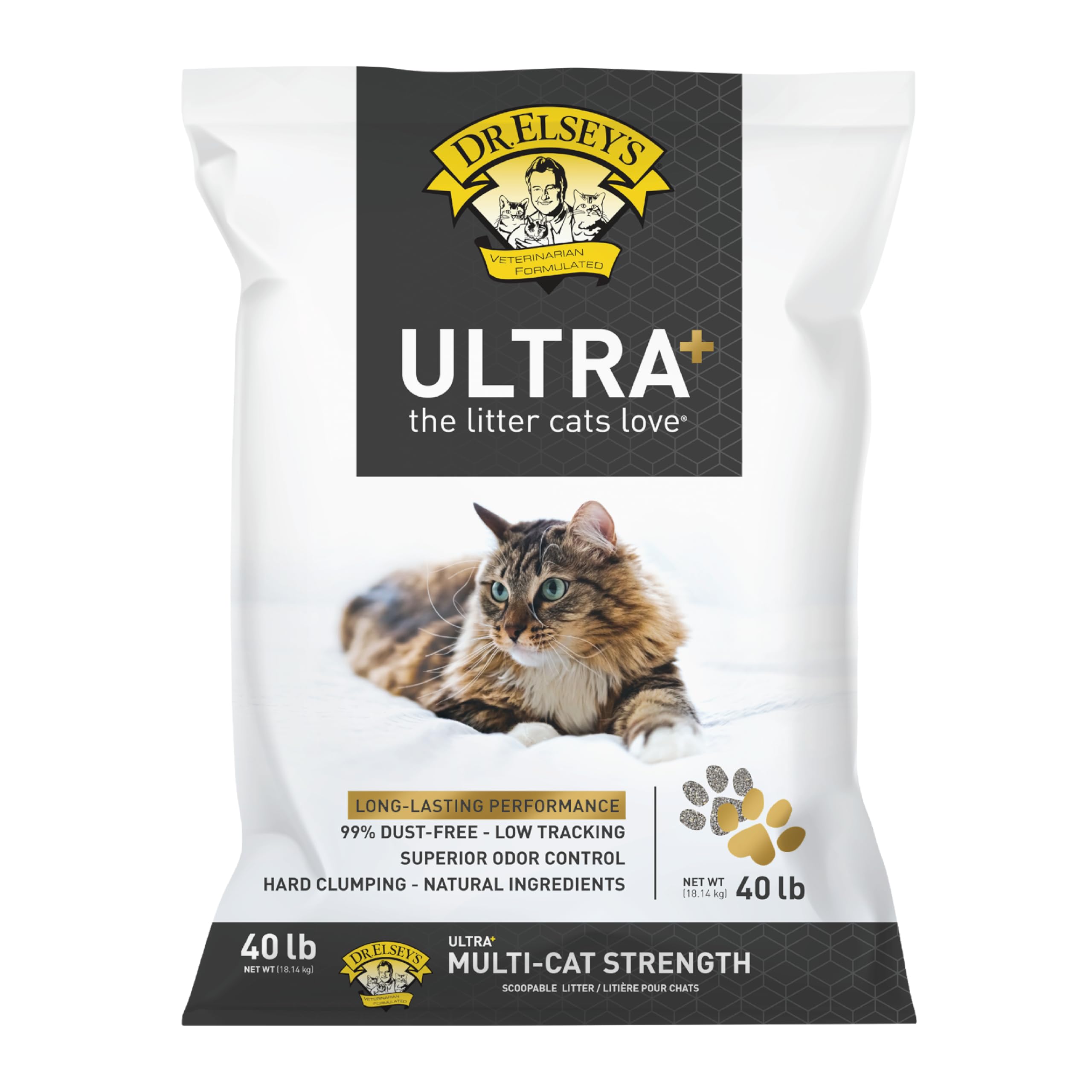 Dr. Elseys Ultra+ Clumping Clay Cat Litter 40 lb. Bag