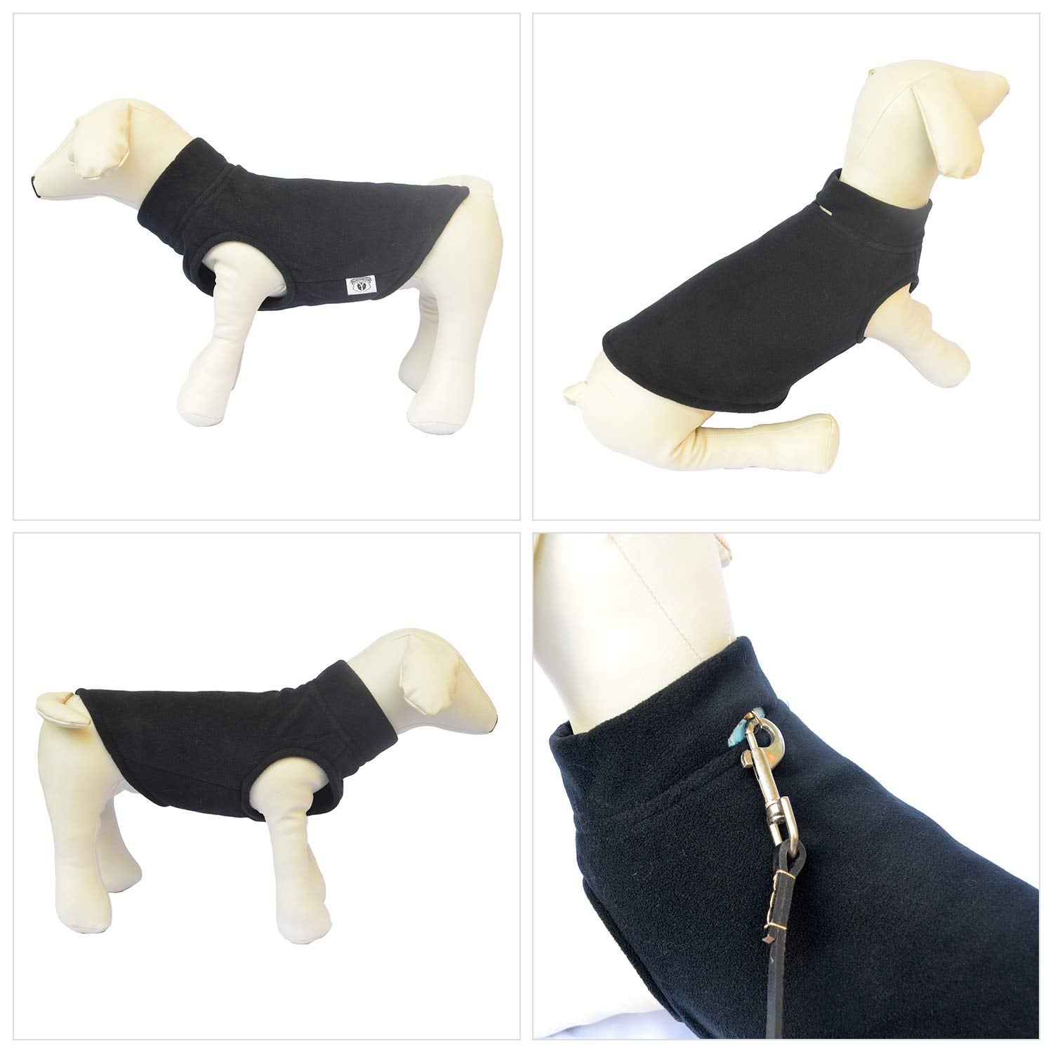 Dog Winter Vest Warm Breathable Dog Polar Fleece Vest Jacket, Lightweight Winter Coat With Leash Neck Hole For Small Medium Large Dogs Black Xl