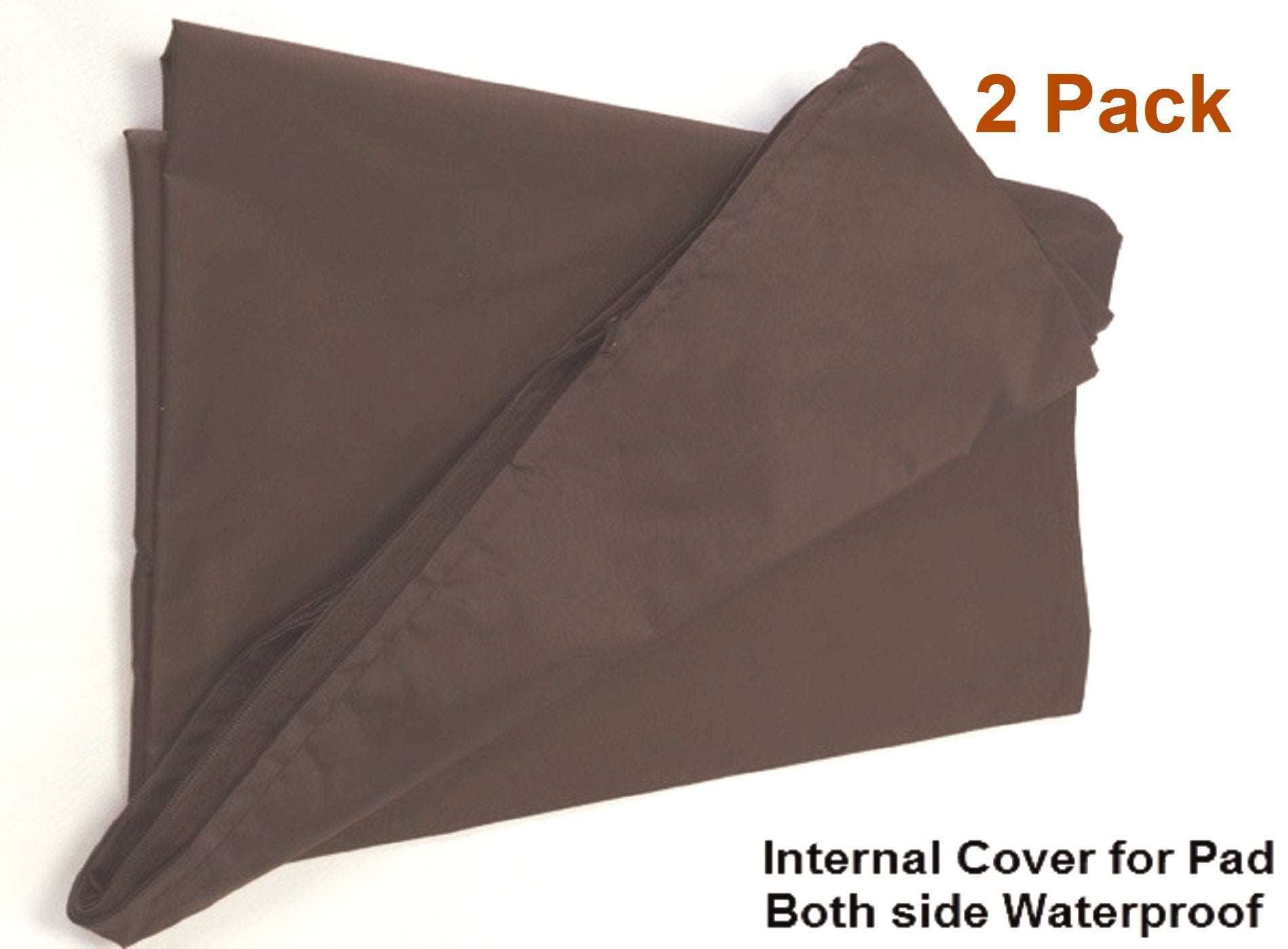 Dogbed4Less 2 Pack Internal Duvet Case Waterproof Zipper Dog Bed Cover For Large 41''X27''X4'' Memory Foam Pad Pet Bed - 45''X31