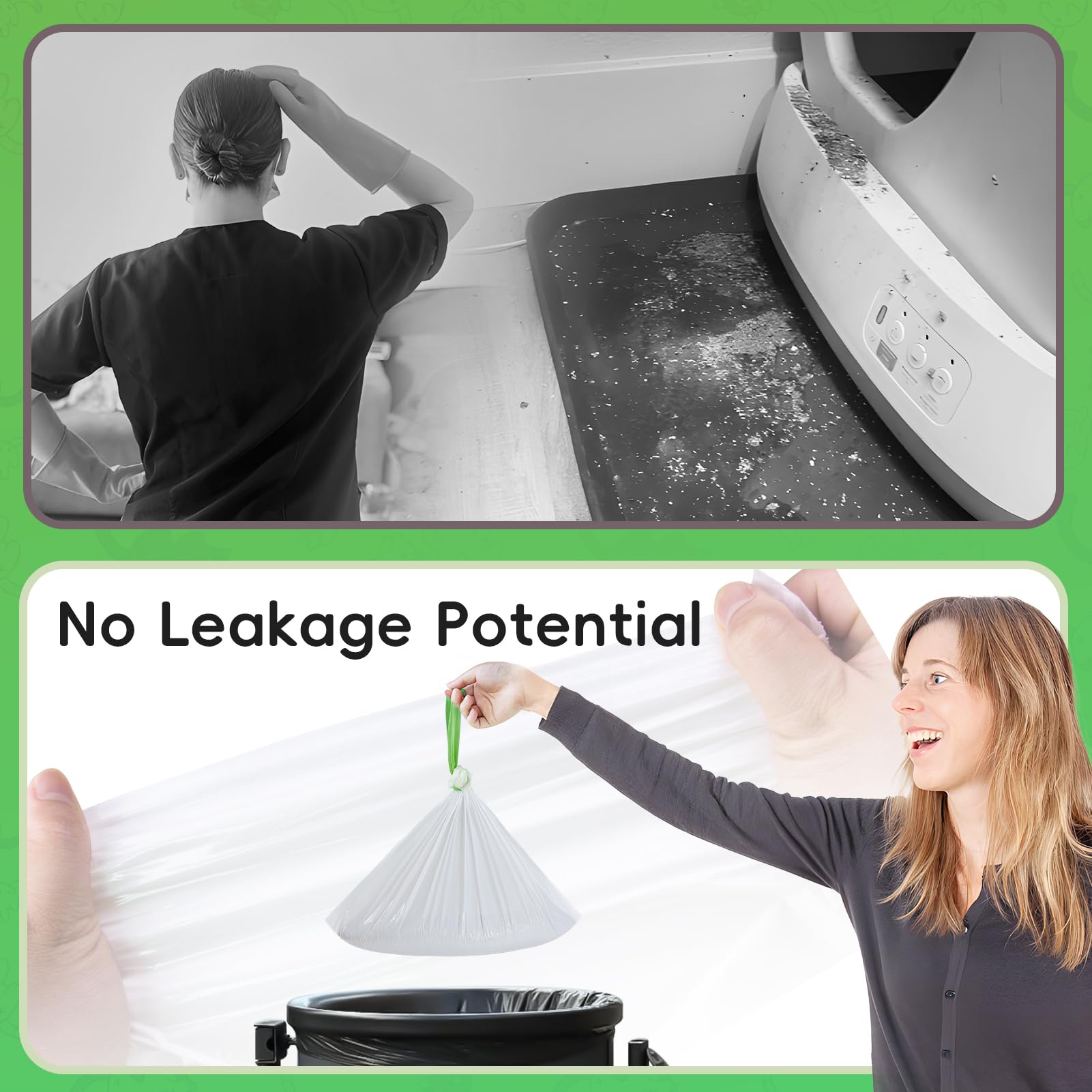 60 Pack Cat Litter Box Liners For Meo Want Sc01, Mw-Sc02, Mw-Lr01,1.5 Mil Thick Drawstring Heavy Duty Leak-Proof Disposable Smar