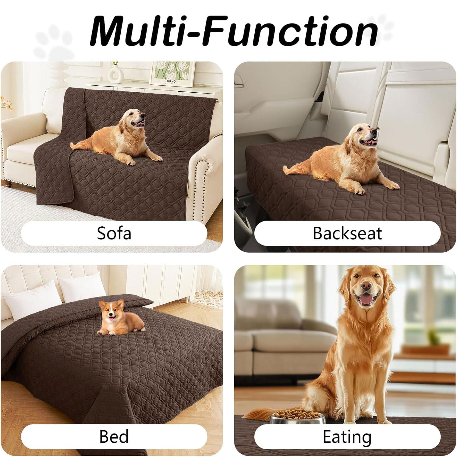 hyha Waterproof Dog Bed Blanket, Soft Pet Blankets, Waterproof Couch Cover for Dogs, Reversible Sofa Covers Washable for Furnitu