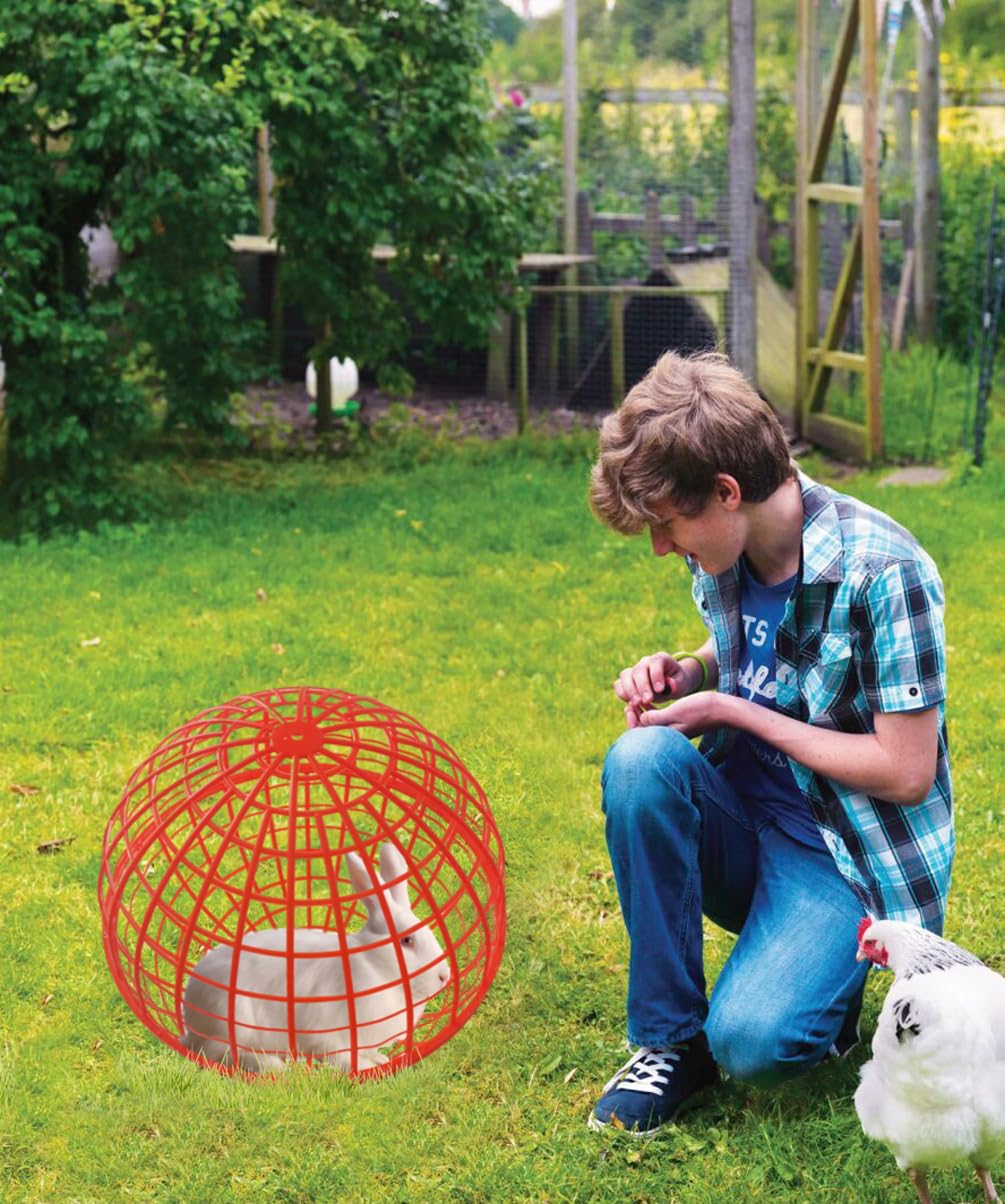 3 PCS 19.6 Movable Ball-Shaped Animals & Poultry Cages,Pet Safe Walking Net, Farm Courtyard Outdoor Accessible Rolling Rabbit Du