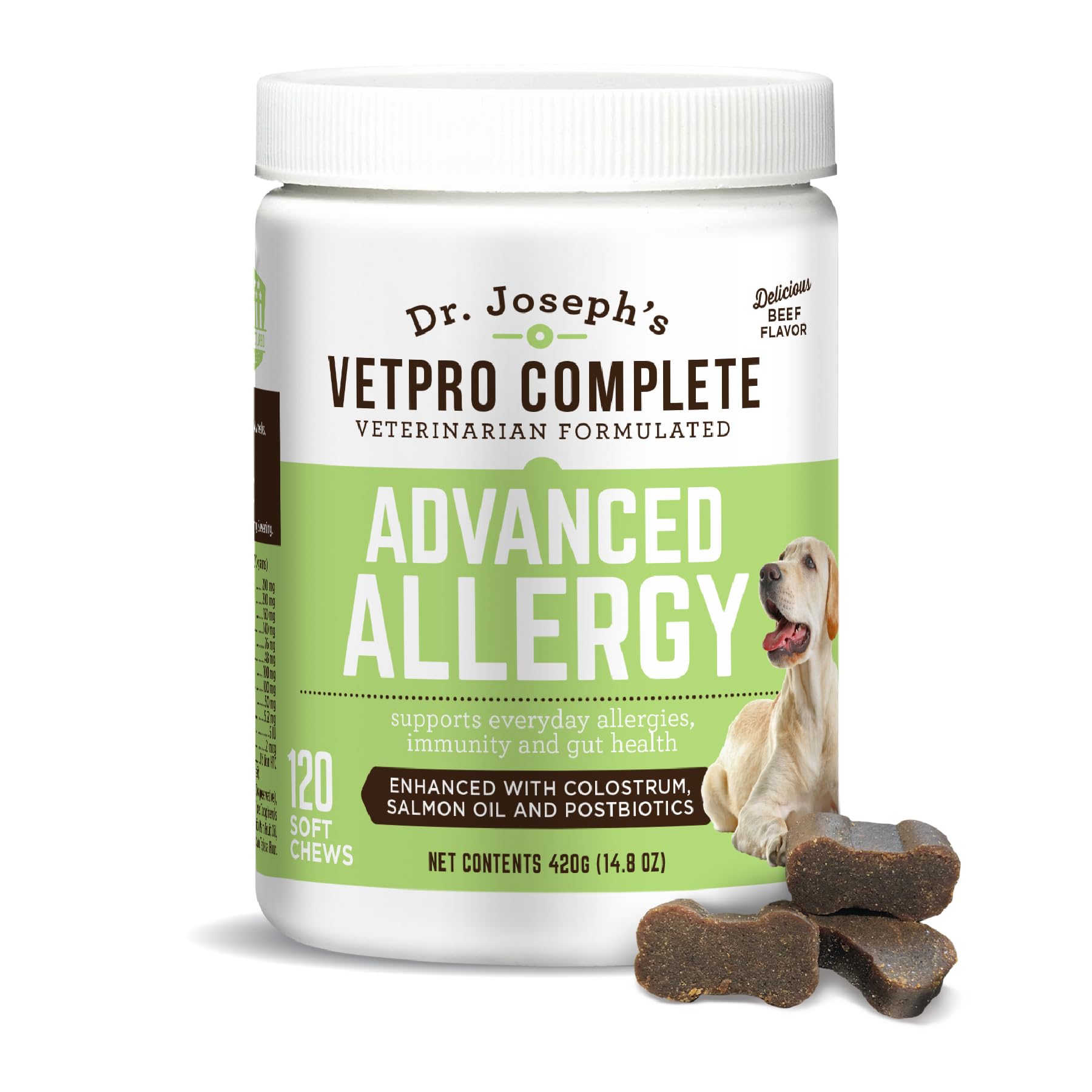 VetPro Advanced Allergy and Itch Support for Dogs - Supports Seasonal Allergies, Itchy Skin, & Immunity - Enhanced with Salmon O