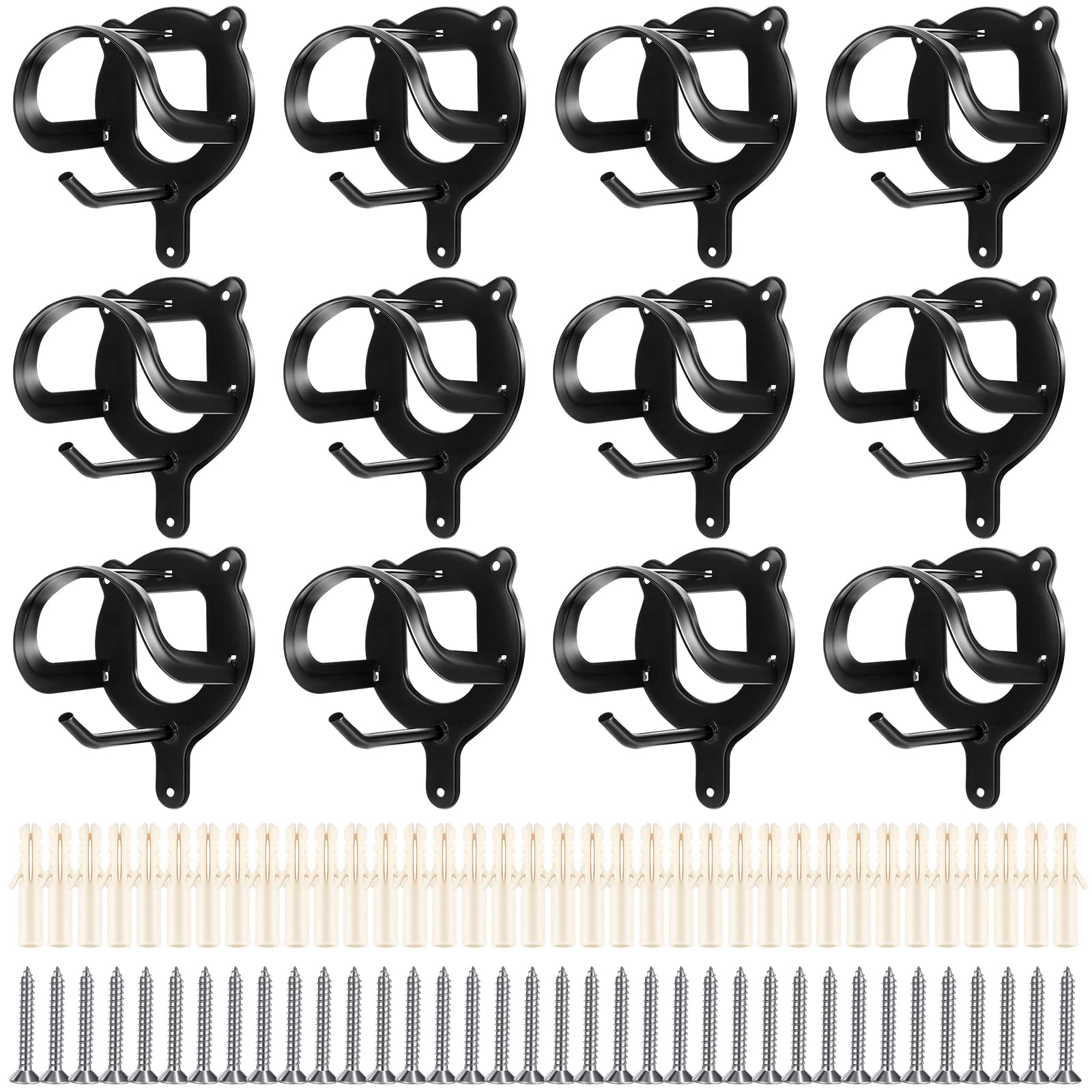 Dunzy 12 Counts Horse Bridle Rack Bridle Bracket Bridle Hooks Horse Tack Storage Halter Hanger Metal Bridle Holder with Tubes an