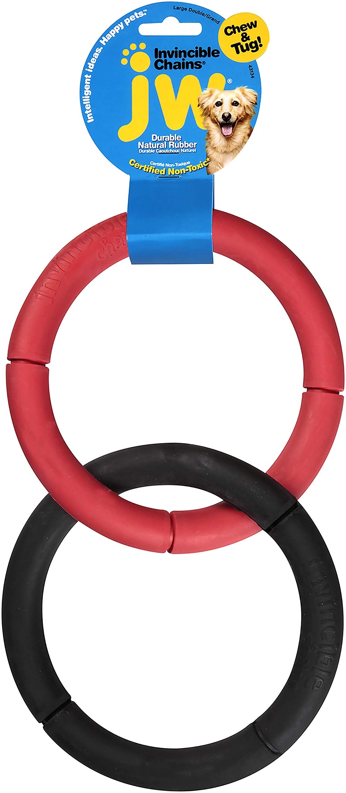 Jw Pet Company Invincible Chains Ld Double Dog Toy, Large (Colors Vary)