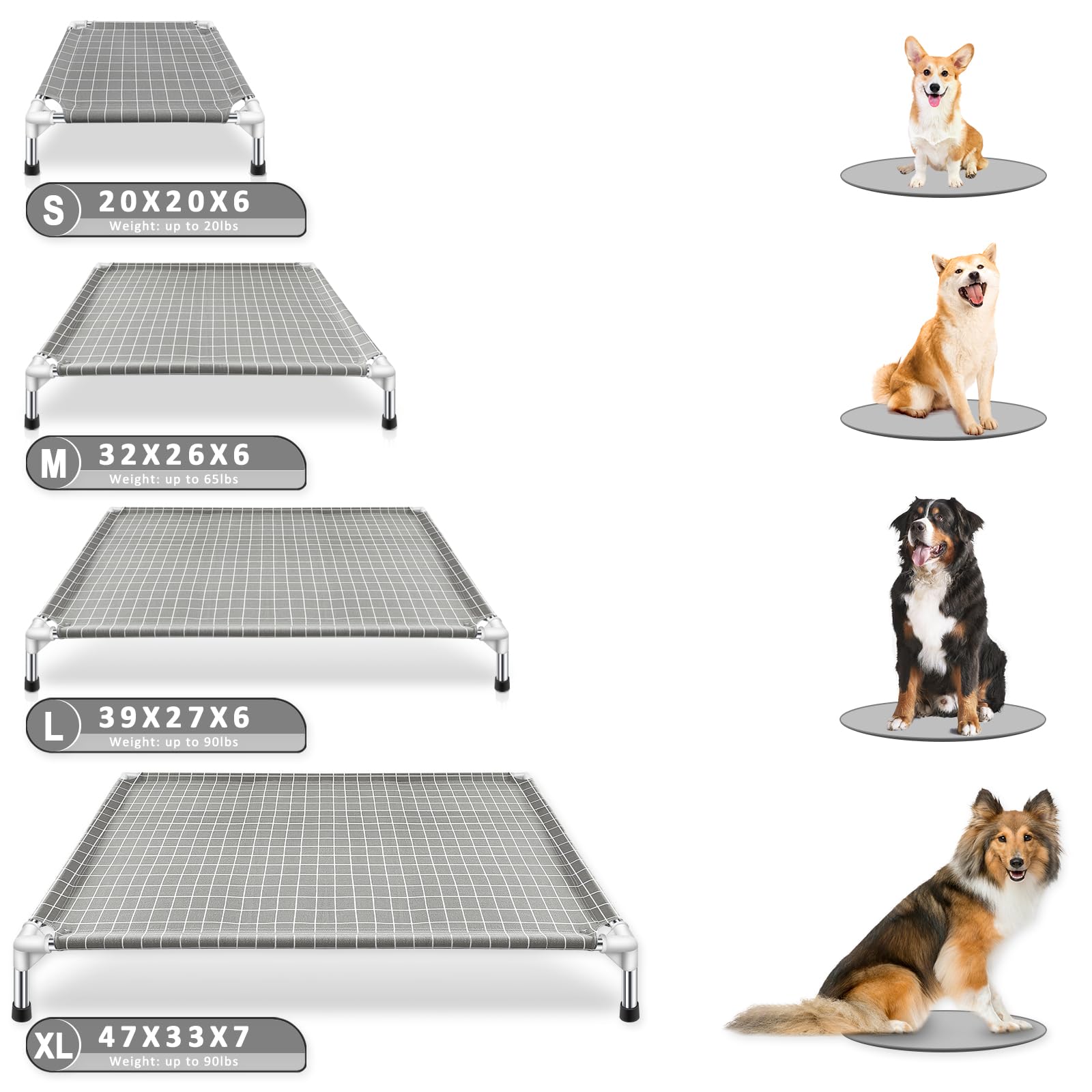 Elevated Dog Bed Pet Cot - Dog Cots Beds For | Detachable Raised Cat Dog Pet Bed, Xl