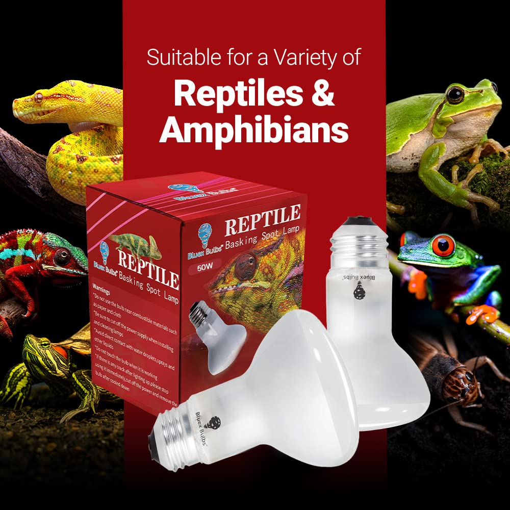4 Pack 50-Watt Basking Light For Reptile - Heat Lamp Bulbs For Reptiles & Amphibians Broad Spectrum Reptile Light For Glass Terrariums Suitable For Bearded Dragons Light Lizards Iguanas Basking Bulb