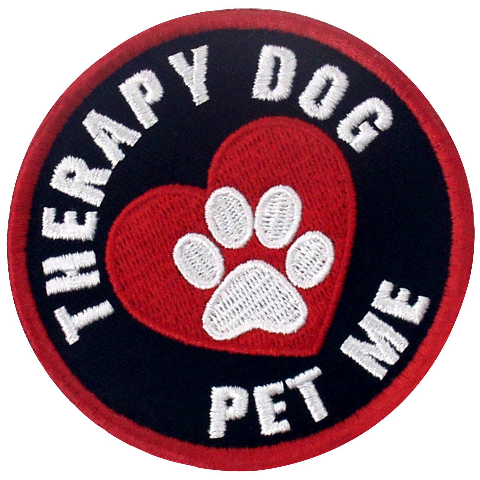 Tailwag Planet Therapy Dog Pet Me Emotional Support Service Dog Morale Tactical Patch Embroidered Badge Fastener Hook & Loop Emblem