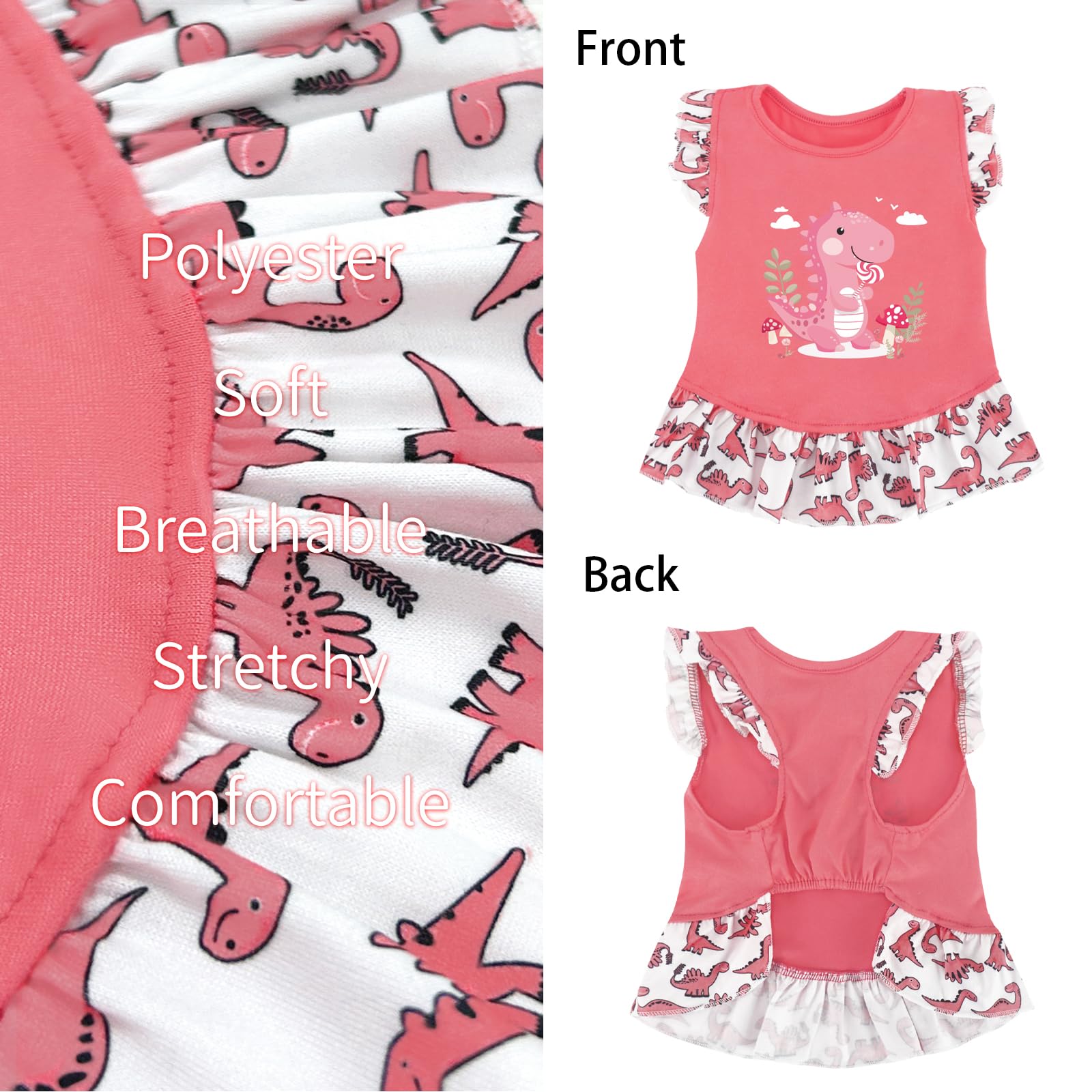 Xpudac 4 Pack Dog Dresses Cute Printed Puppy Clothes For Small Dogs Girl Chihuahua Doggie Outfits Tank Top Vest Dresses Cat Appa