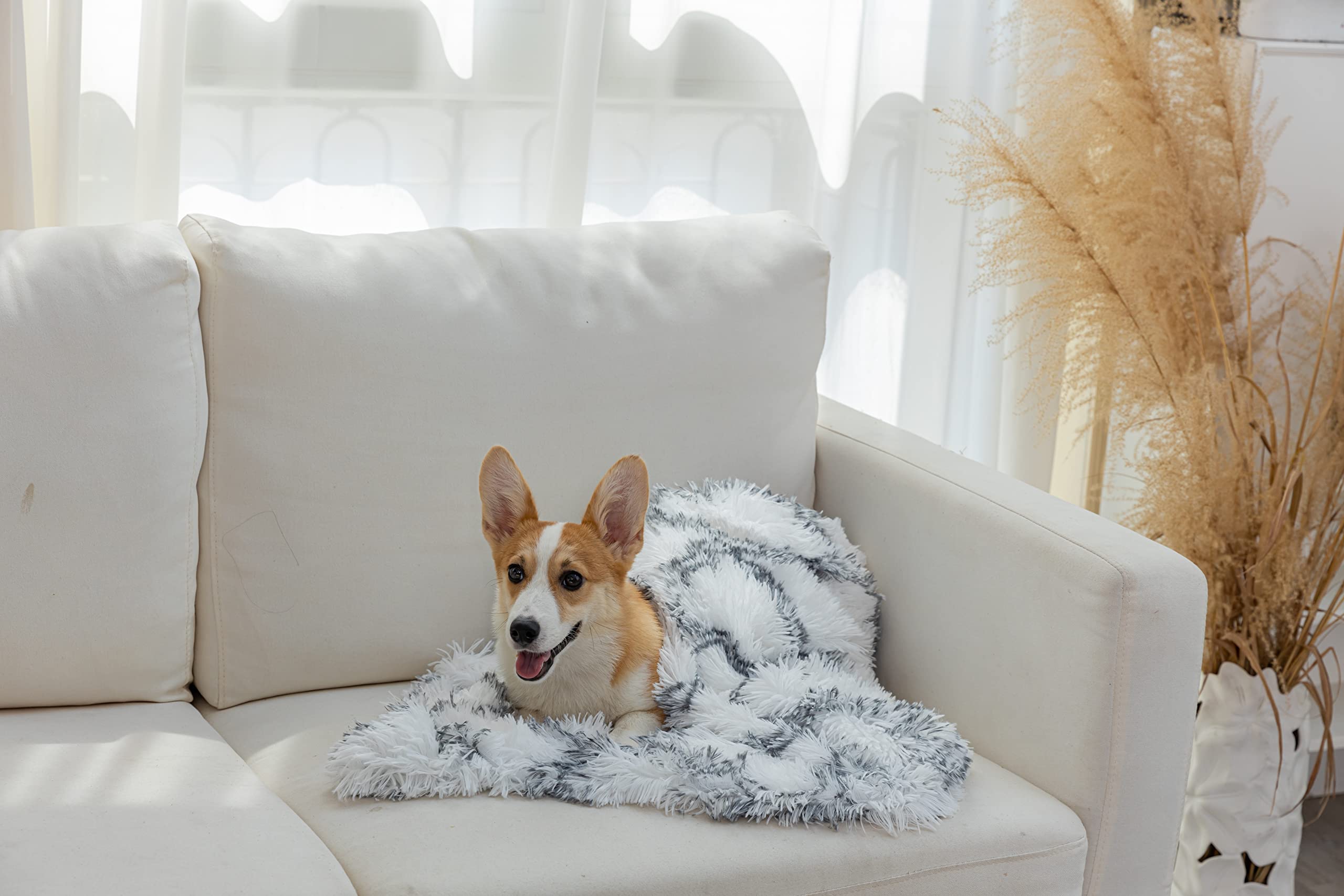 Pjyucien Fluffy Fleece Calming Pet Throw Blanket, Super Soft And Warm For Indoor Cats And Dogs, Medium 24 * 32'', Machine Washab