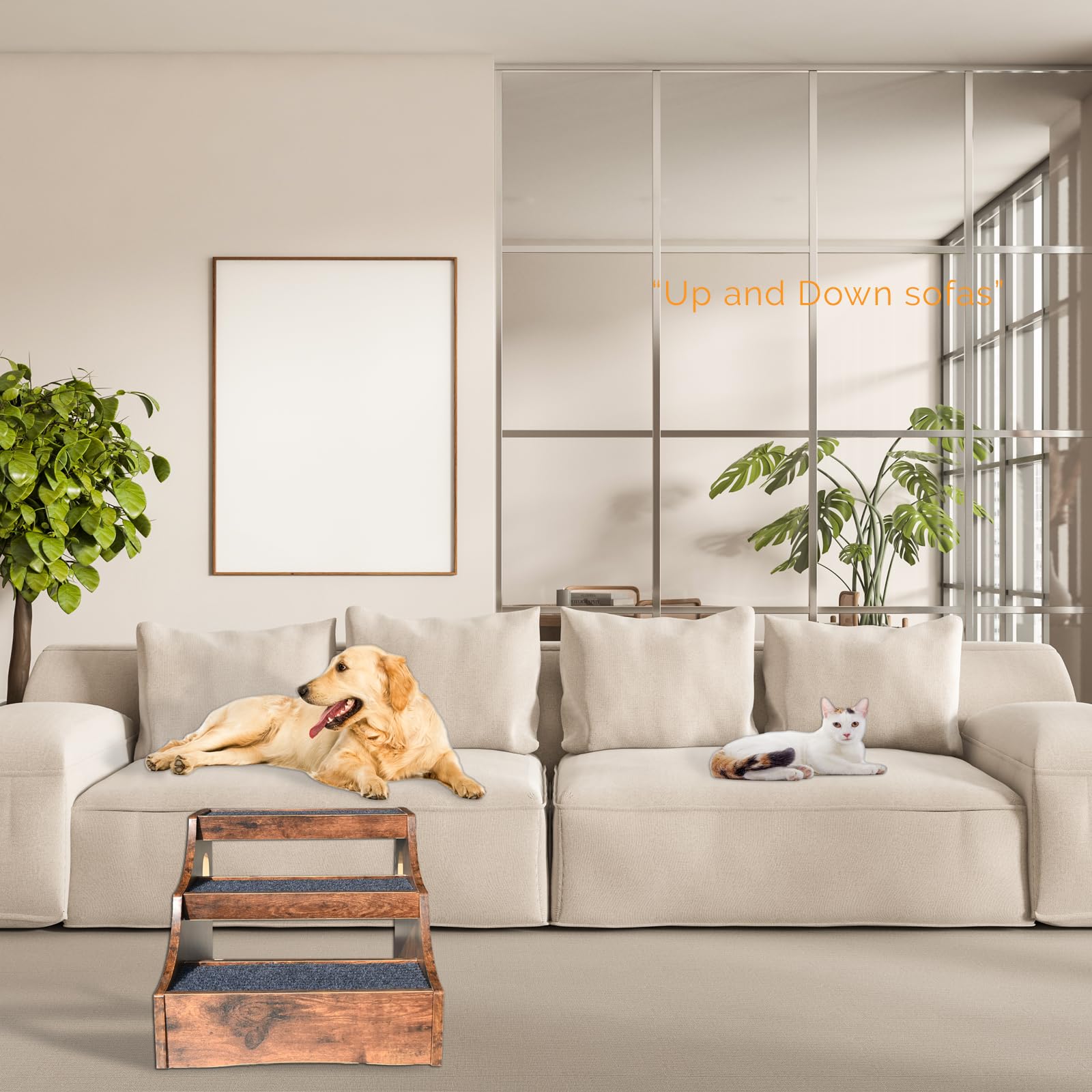 Super Large Multi-Level Pet Bunk Bed For Dog And Cat, Window Perch With Stairs, Pet Bed Couch For Bedside, Home, Indoor Use (Med