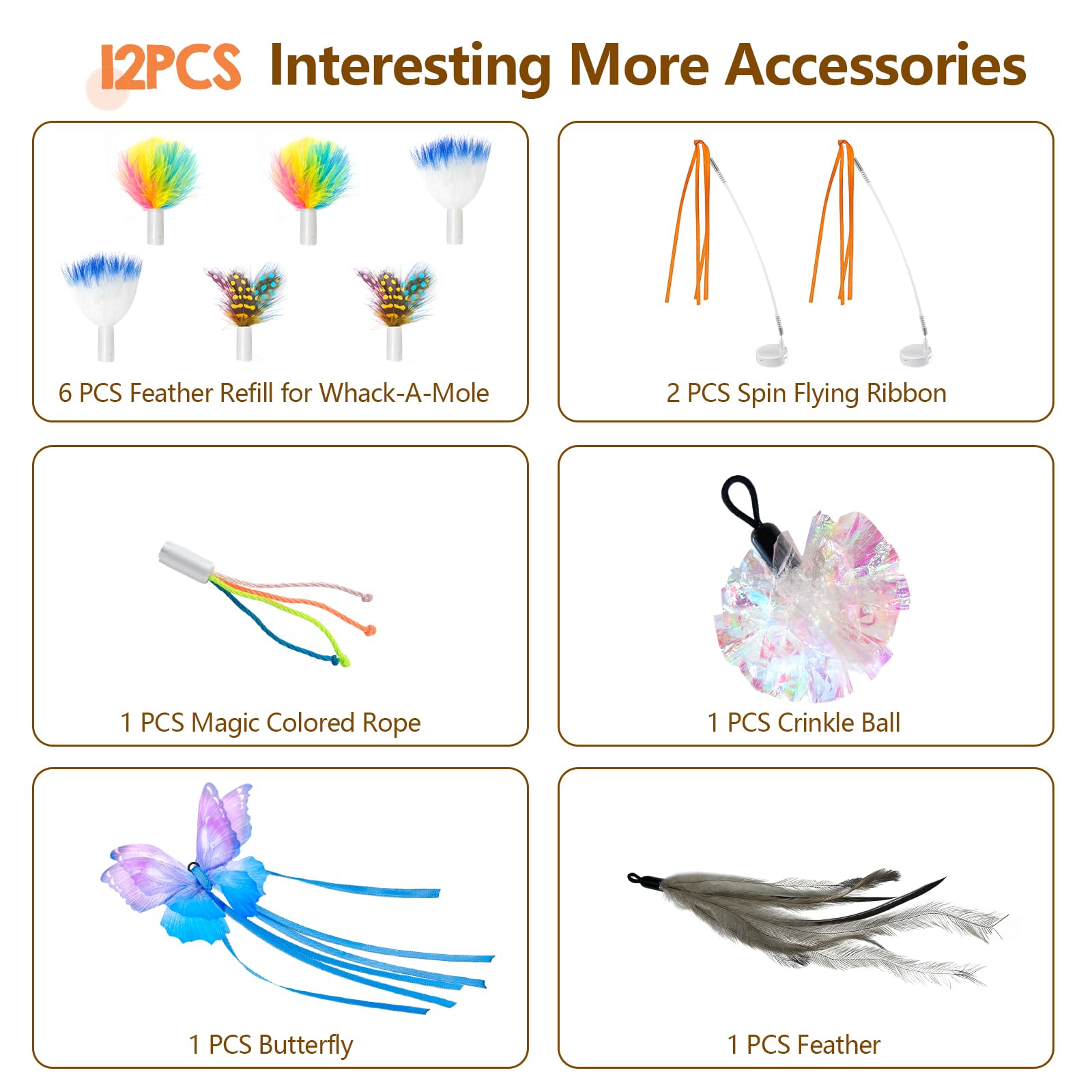 Orsda Interactive Cat Toys For Indoor Cats, Rechargeable Hide And Seek Cat Toy, Motion Cat Toys, Moving Ambush Feather (Y-Replac