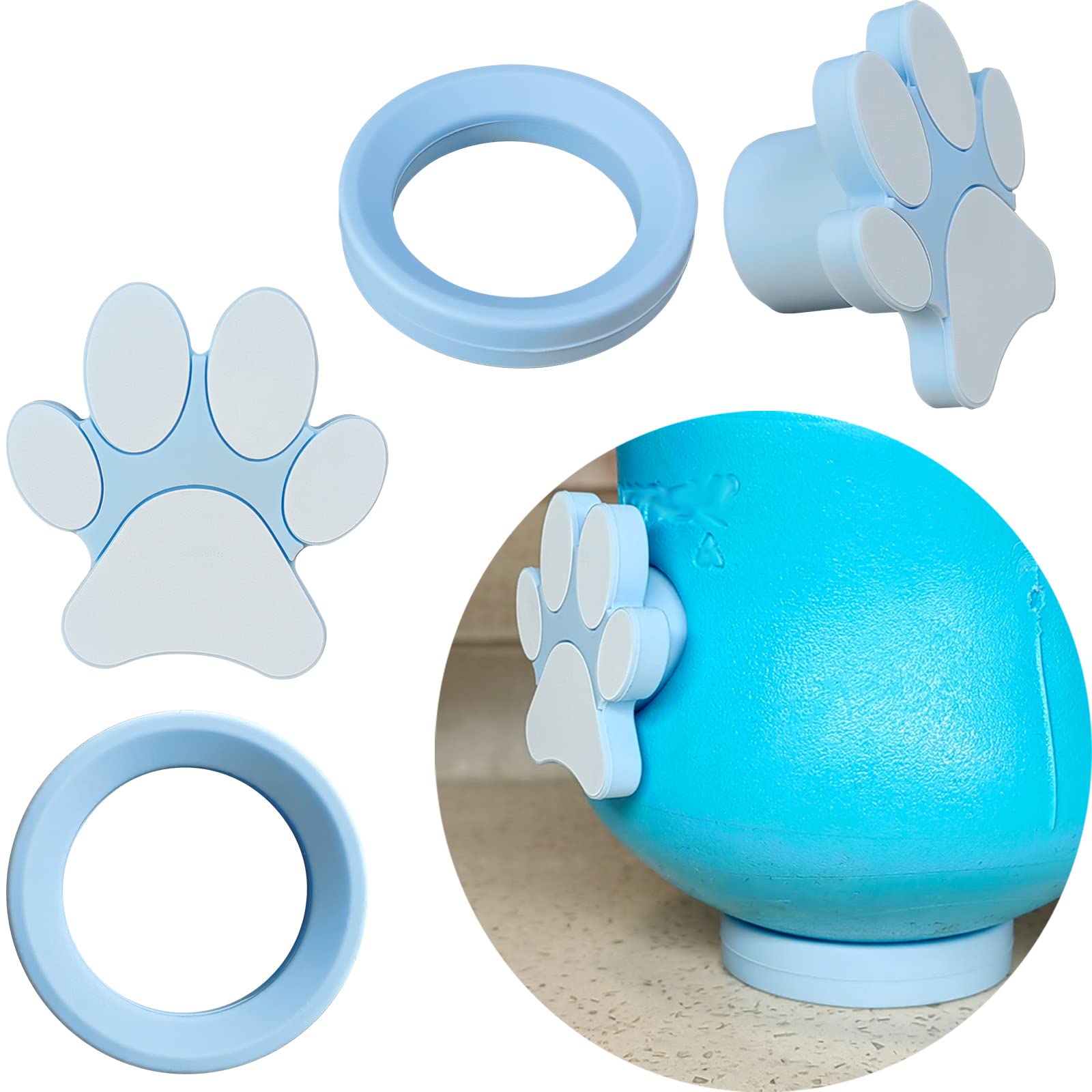 HOMDSG Silicone Plug and Stand for Dog Treat Toy (Size: L & XL), Includes Paw Stopper and Round Holder Only, 2 Pack