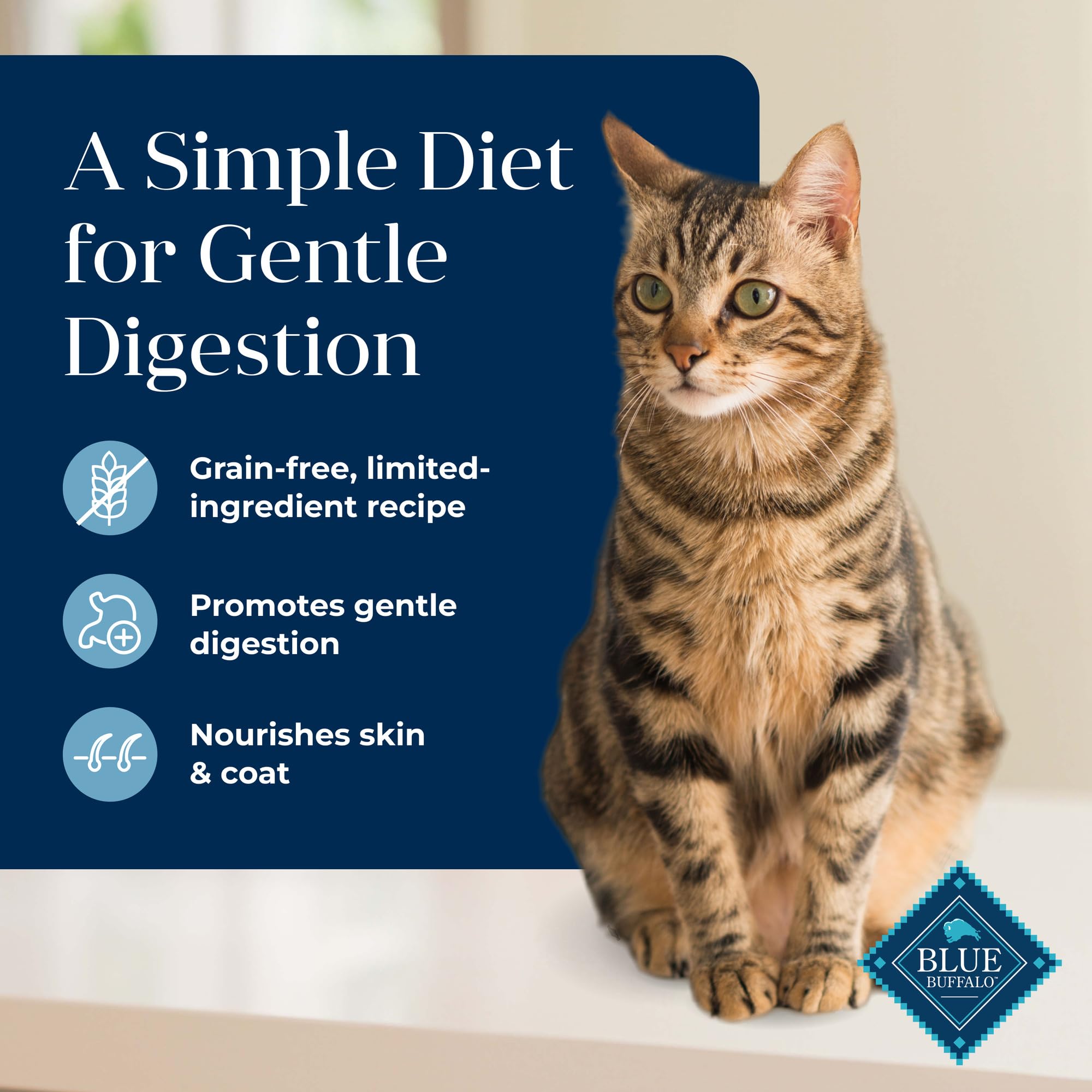 Blue Buffalo Basics Grain-Free Dry Cat Food, Fish & Potato Recipe, 11 lb for Indoor Cats