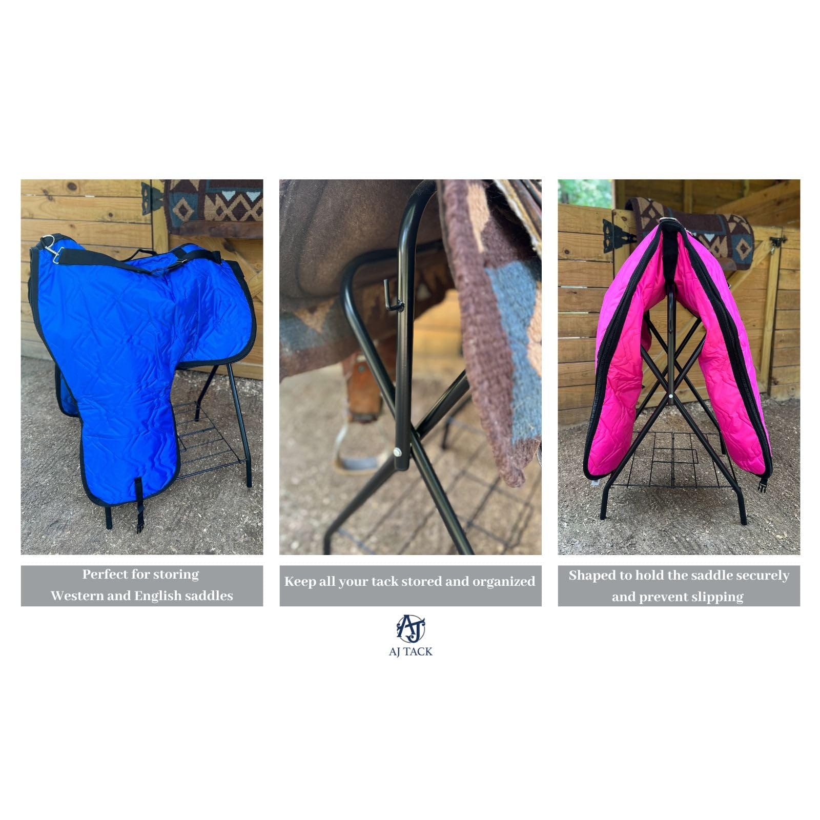 Aj Tack Freestanding Full Size Portable Horse Saddle Rack Single