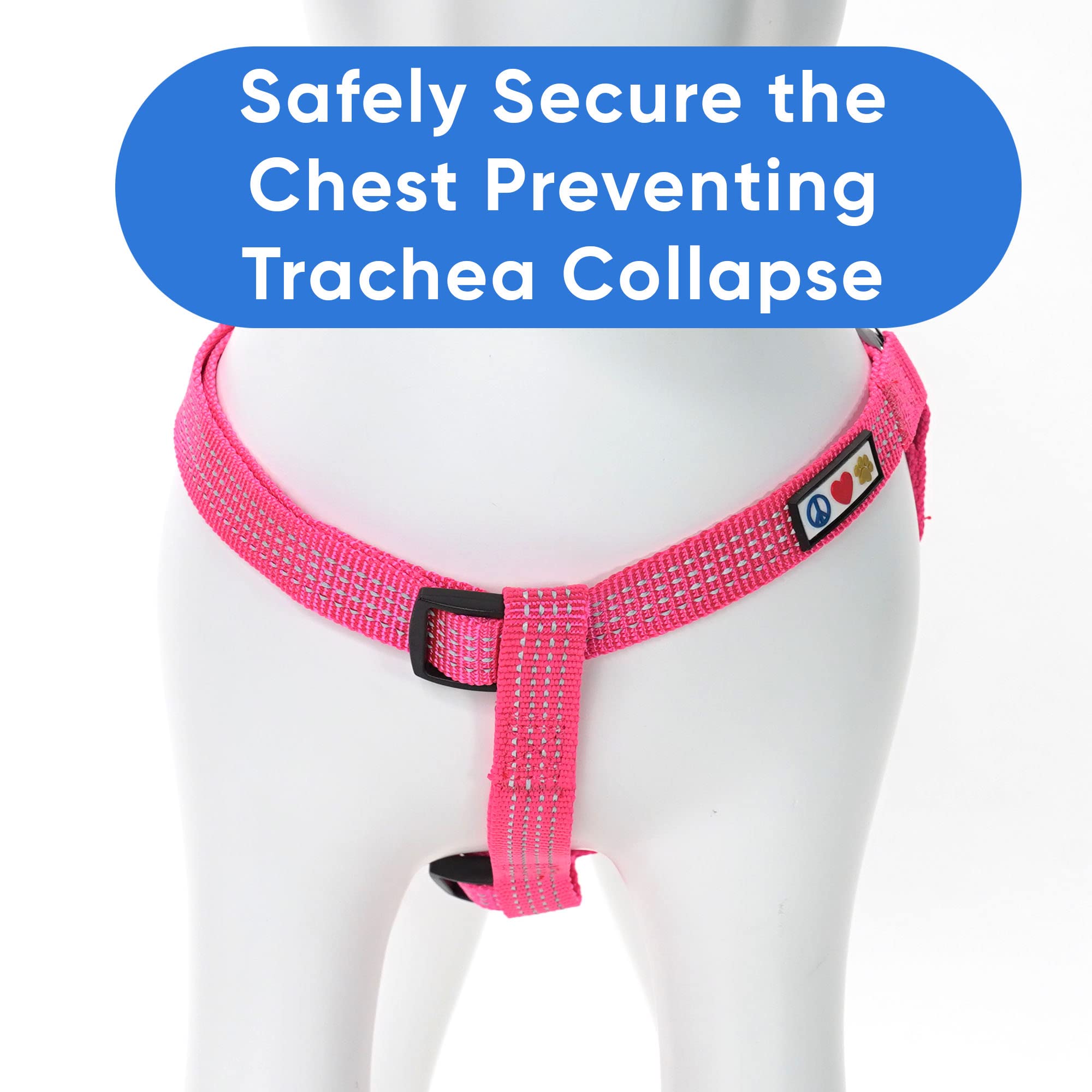 Pawtitas Dog Harness For Large Dogs - Pink Step-In Adjustable Reflective Vest For Senior Dogs And Puppies - Size S