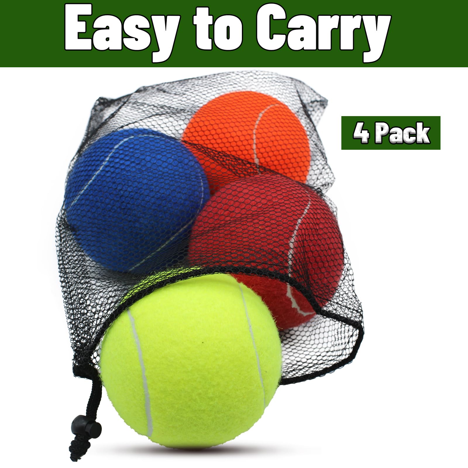 Magicorange Squeaky Tennis Ball Dog Toys 4 Inch Oversize Giant Tennis Ball For Fetch Exercise, Natural Rubber Squeaky Dog Balls