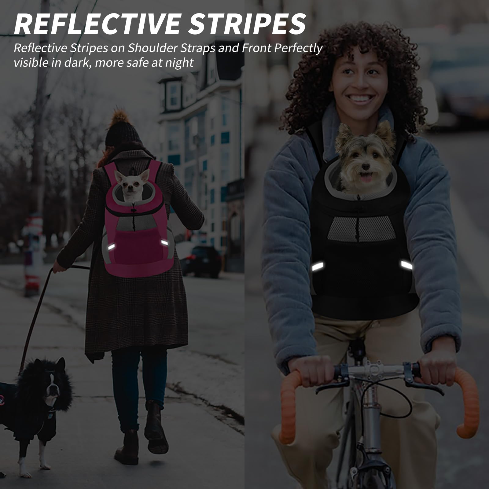 Dog Backpack Carrier, Front Chest Carrier For Cat Small Dogs, Pet Carrying Bag For Travel Hiking Cycling Outdoor Rose S (Suggest