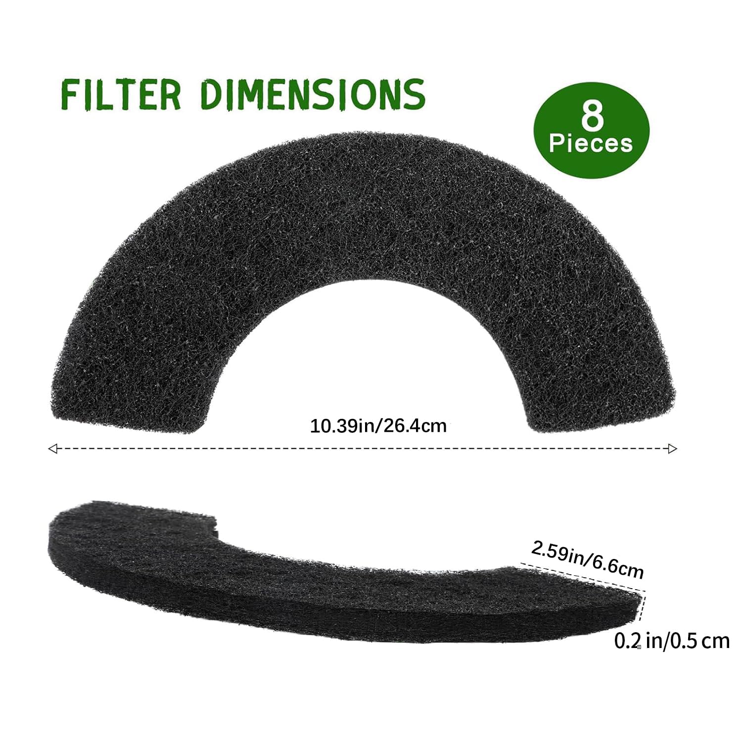 Lubise 8Pcs Carbon Filters for Litter-Robot 4, Thickened Activated Charcoal, Odor Elimination, L4 Filters, Durable Design