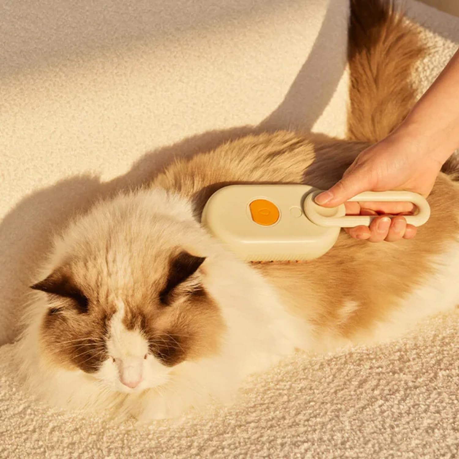 Naisi Cloud Care Cat Brush, 2024 Best Cat Steam Brush, Pet Steam Cat Brush, 3-In-1 Self-Cleaning Cat Brush With 360 Rotating Arm