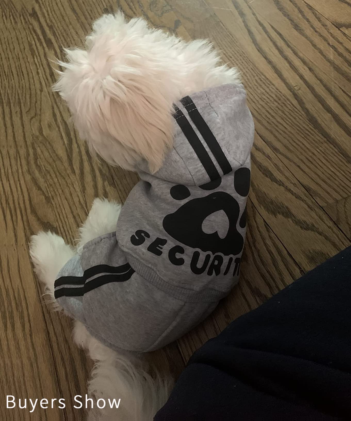 Otunrues Dog Hoodies, Pet Dog Clothes Pullover 4 Legs Jumpsuit Sweatshirt Security Patterns Outfit Doggie Winter Coat Cotton Puppy Hoodied For Small Medium Large Dogs Cats(Gray,Xs)