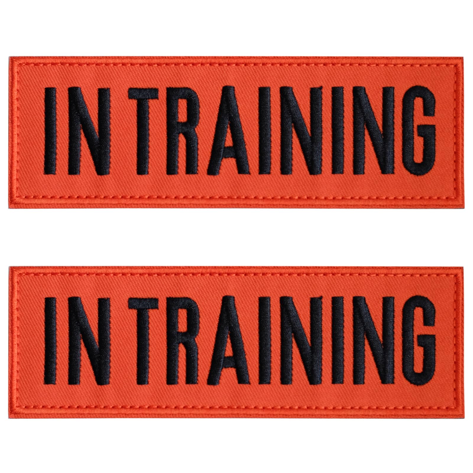 Fitznora Embroidered In Training Patches, 2 Pack Clear Sign With Hook And Loop Pieces, Easy To Read Tabs For Dog Vest Harness Co