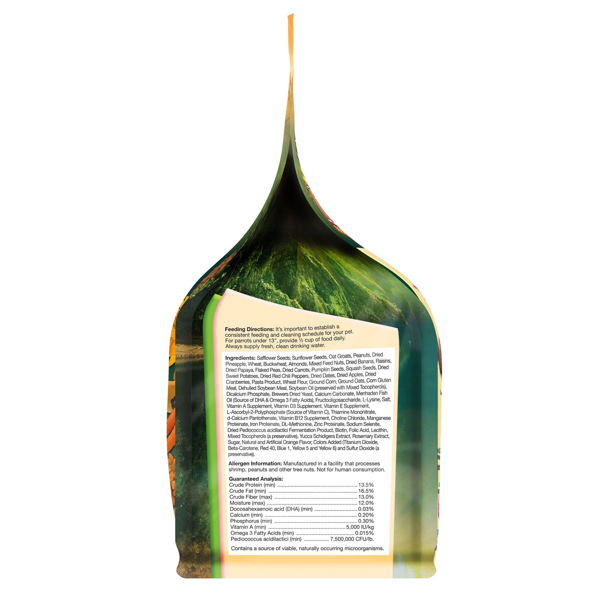 F.M. Browns Tropical Carnival Gourmet Bird Food for Parrots, African Greys, and Conures Under 13, Probiotics for Digestive Heal