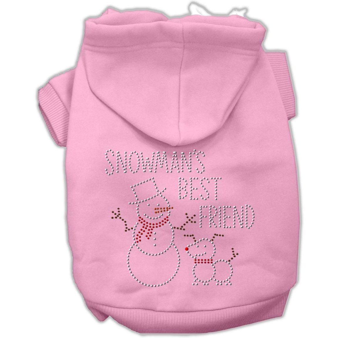 Mirage Pet Products 10-Inch Snowman'S Best Friend Rhinestone Hoodie, Small, Pink