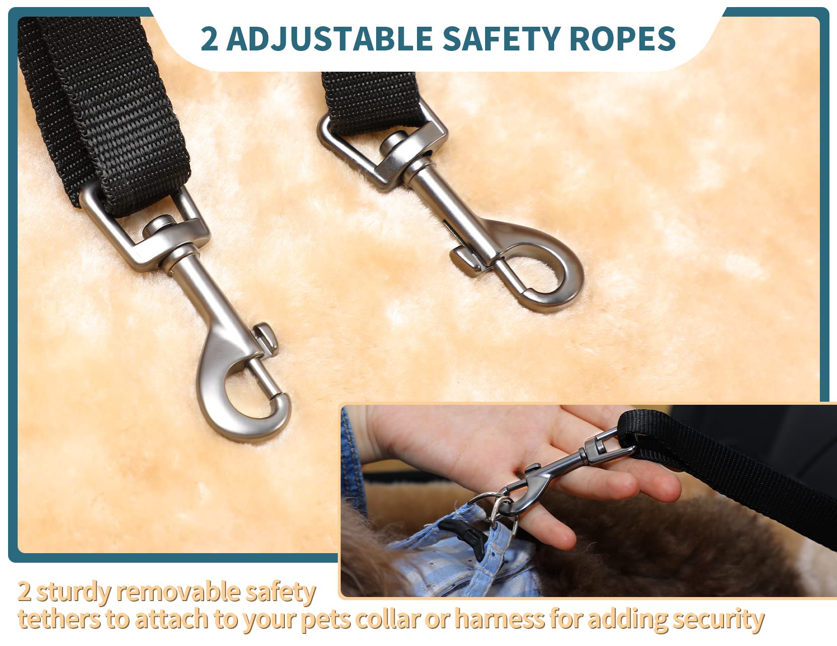 Petsfit Dog Booster Seat For 2 Small Dogs Or Medium Dog Up To 55 Lbs, Large Dog Car Seat With 2 Big Pockets For Cars, Trucks And