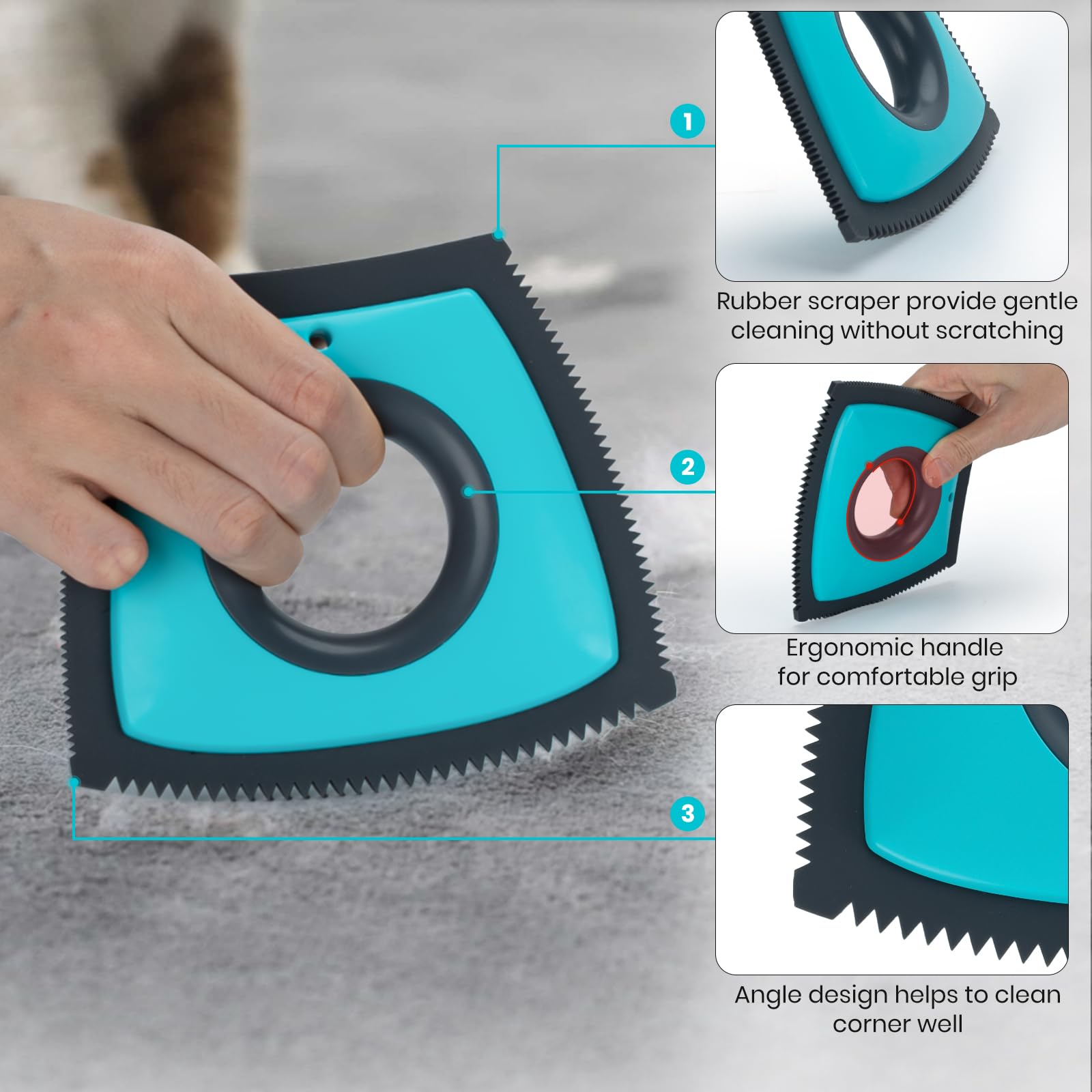 Mavriz Mini Pet Hair Removal Tool, Rubber Blade Dog Hair Remover For Car, Carpet, Furniture - Reusable Lint Brush Fur Remover