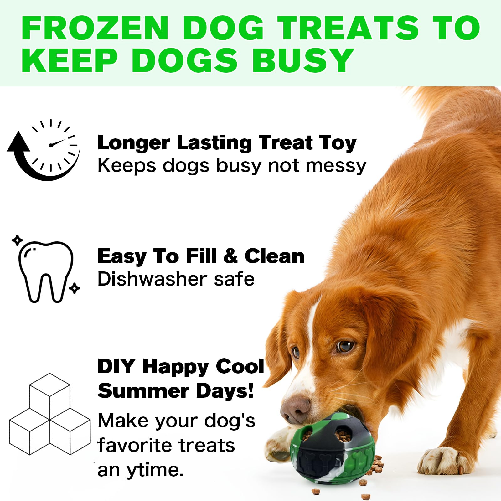 Korfrad Interactive Dog Licking Toy - Freezable Fillable, Slow Feeding Puzzle Ball, Relieves Boredom and Stimulates Intelligence