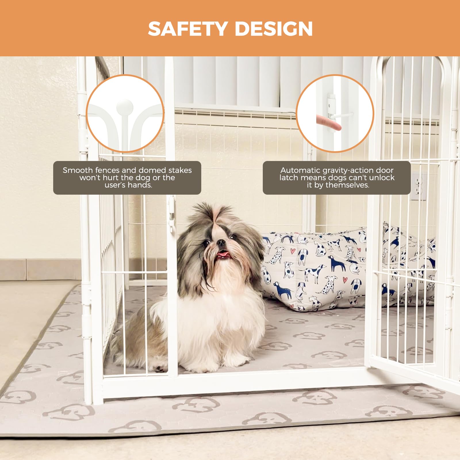 Fxw Dog Gate Extra Wide Designed For Indoor Use, Adjustable Width Up To 219-Inch Wide (40' H 8 Panels For Puppies And Small Dog