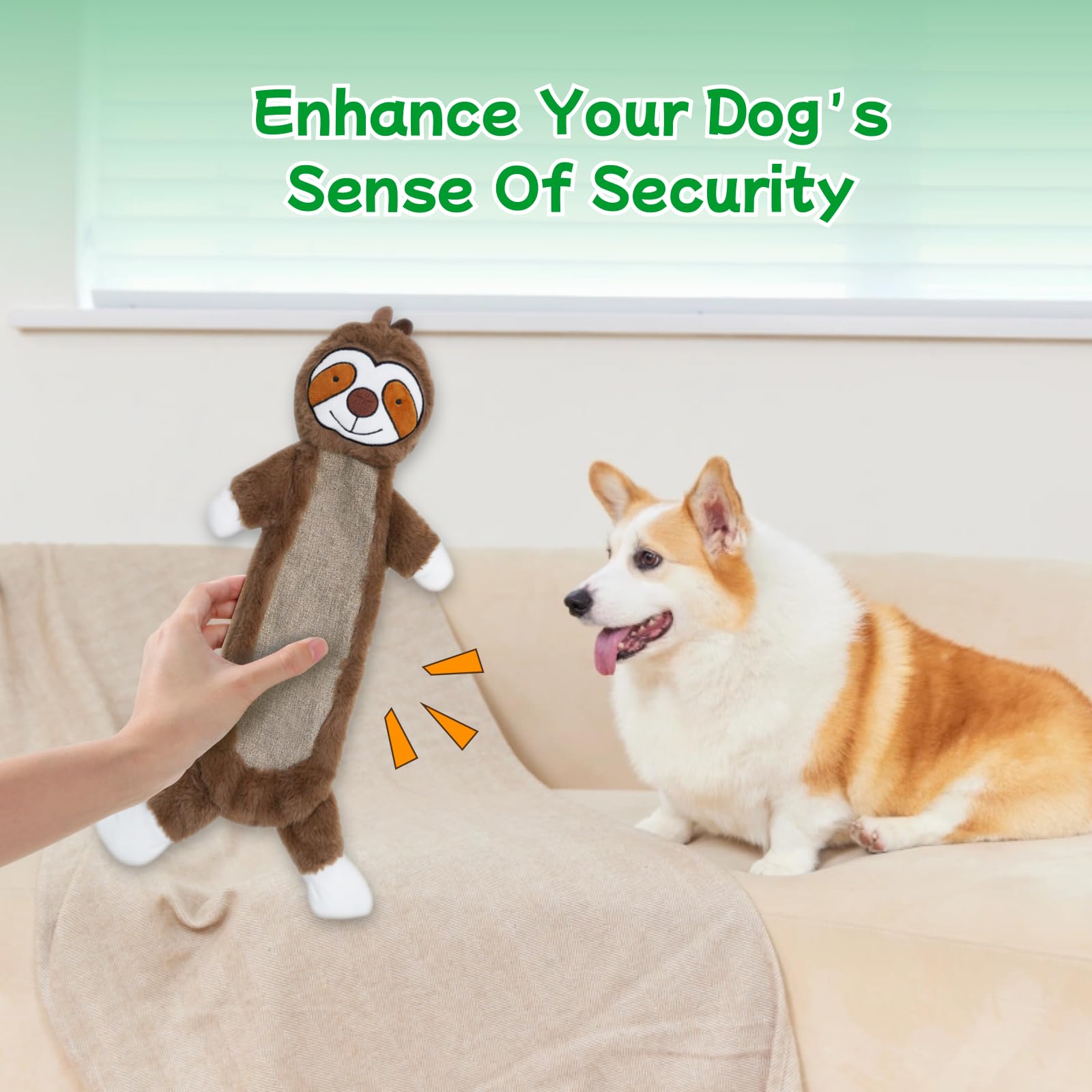 Zrbtk 2 Pack Crinkle Squeaky Dog Toys For Aggressive Chewers, Less Stuffed Dog Toy To Keep Them Busy, Plush Interactive Pet Toys