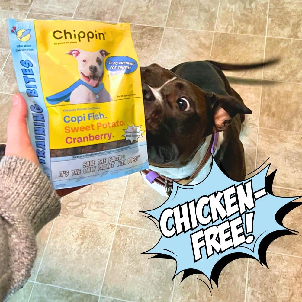 Chippin Fish & Sweet Potato Dog Training Treats (5oz, 1-Pack) | Natural Low-Fat, Low-Calorie Treats | Made in The USA | Grain-Fr