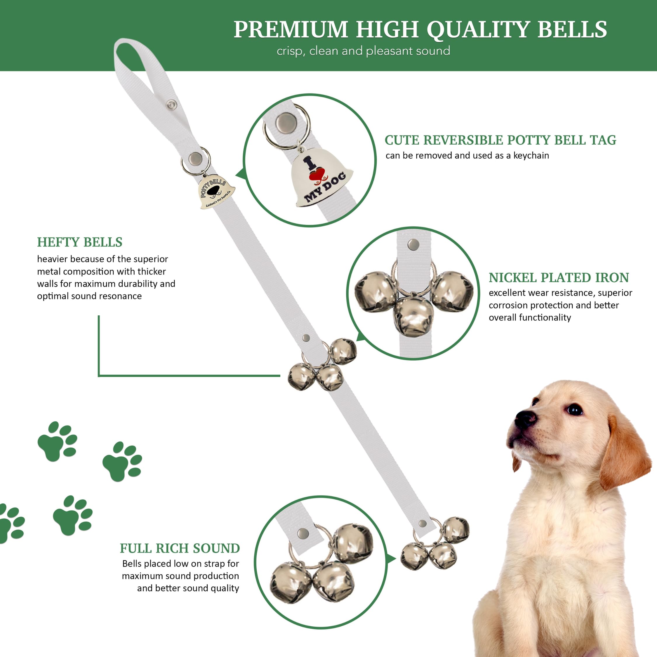 Caldwell'S Pet Supply Co. Dog Potty Bells, Dog Door Bell, Bells To Go Outside, Potty Training Bell, Dogs Doorbell, Dogs Potty Do