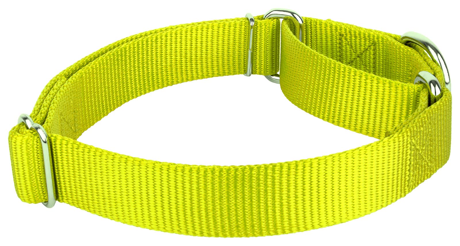 Country Brook Petz Martingale Dog Collar - Heavy-Duty Training Collar With No Buckle - Service Dog Collar For All Pups - Vibrant, Colorful Collection (Hot Yellow, 3/4 Inch, Small)