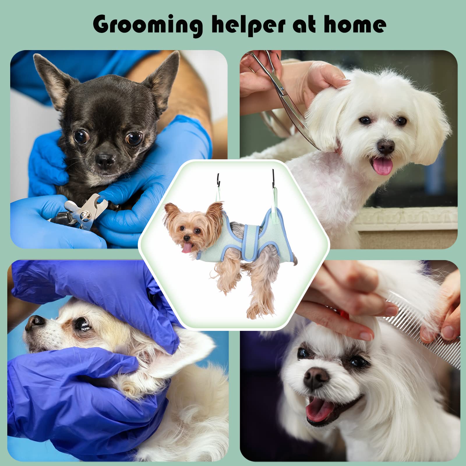 Guzekier Teacup Dog Cat Grooming Hammock Harness, Dog Grooming For Sling, Puppy Small Dogs Chihuahua Yorkie Kitten Grooming Bag
