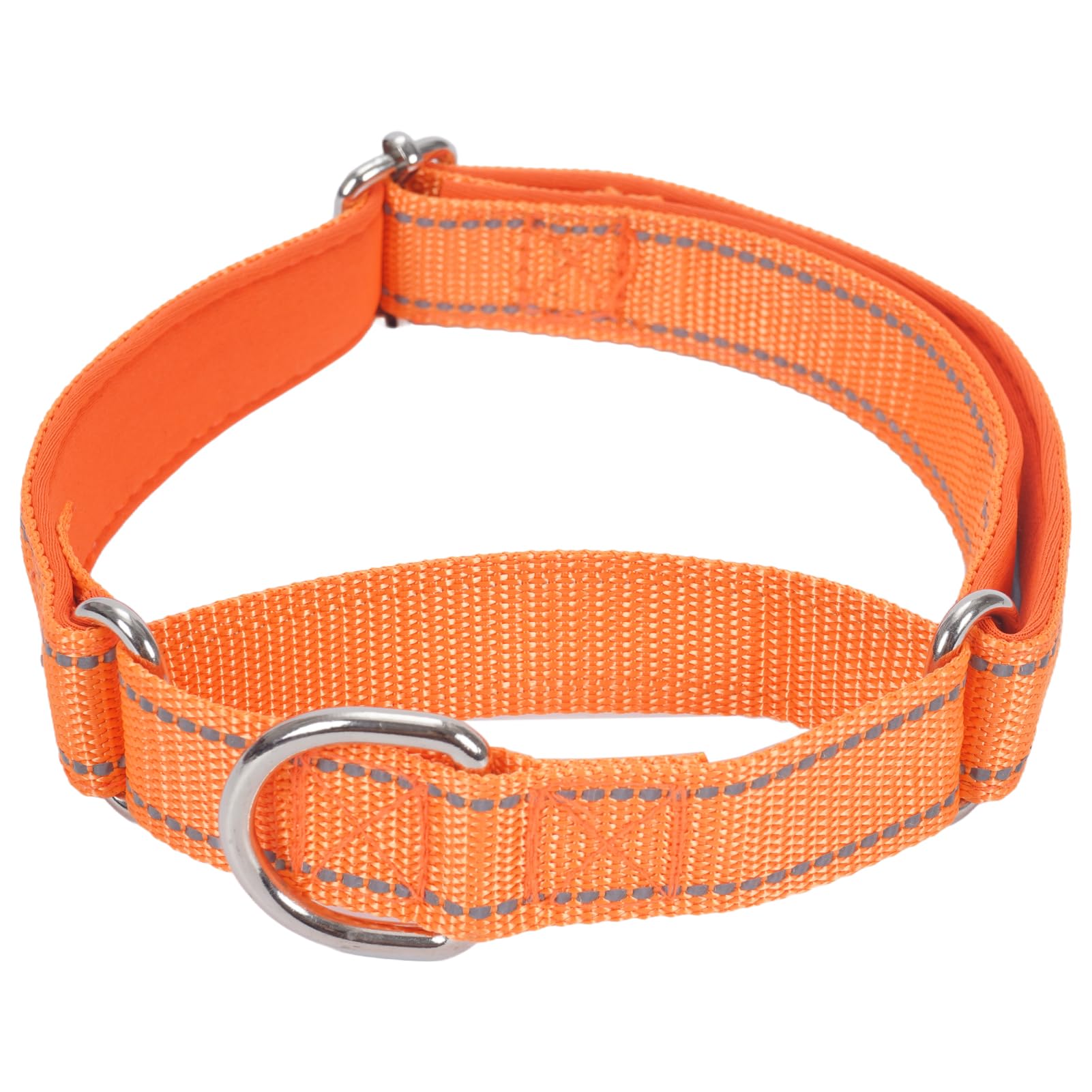 SGODA Martingale Dog Collar, Reflective Nylon Padded Dog Training Collars for Small Dogs, Orange S